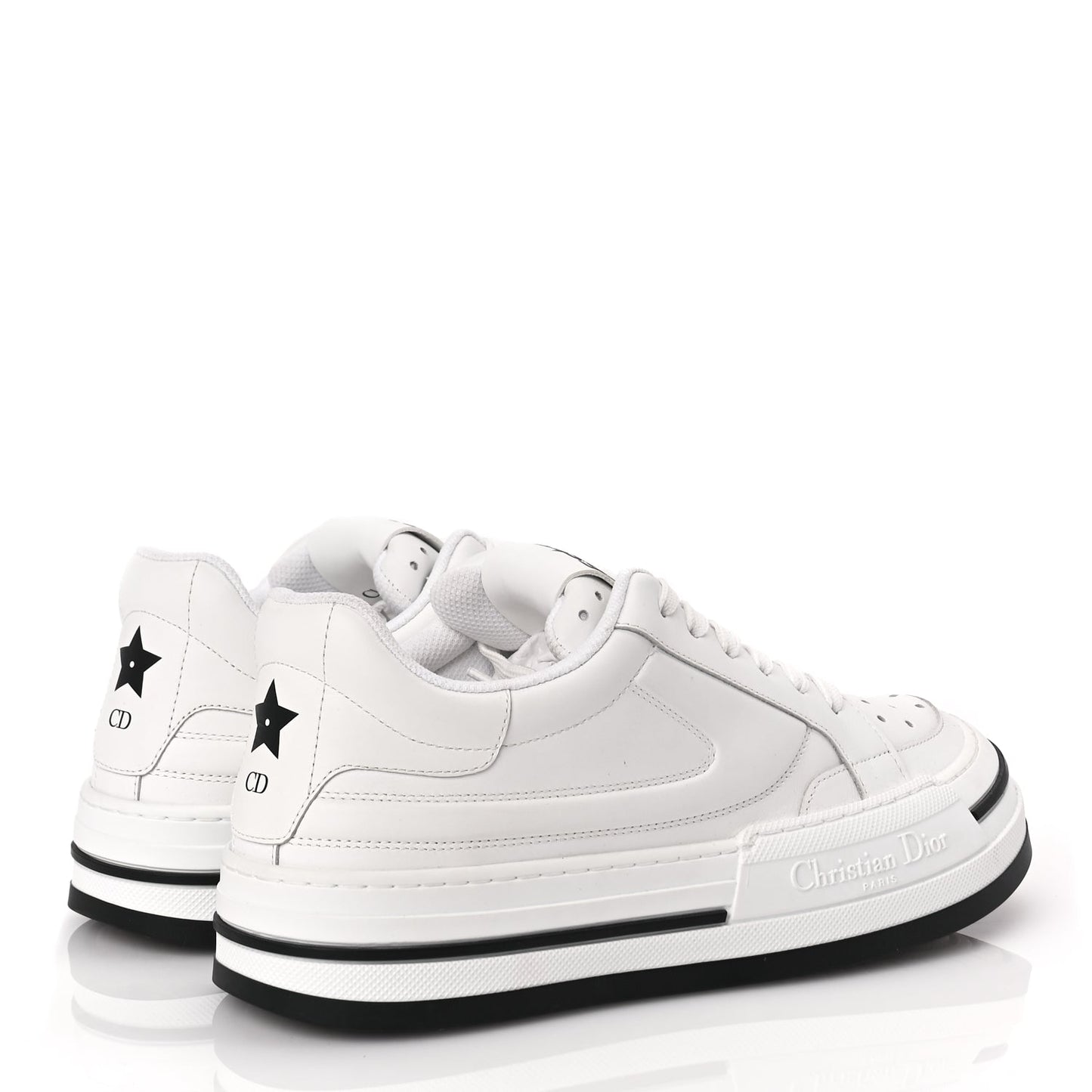 Christian Dior Calfskin D-Freeway Low Top Sneakers 39 White