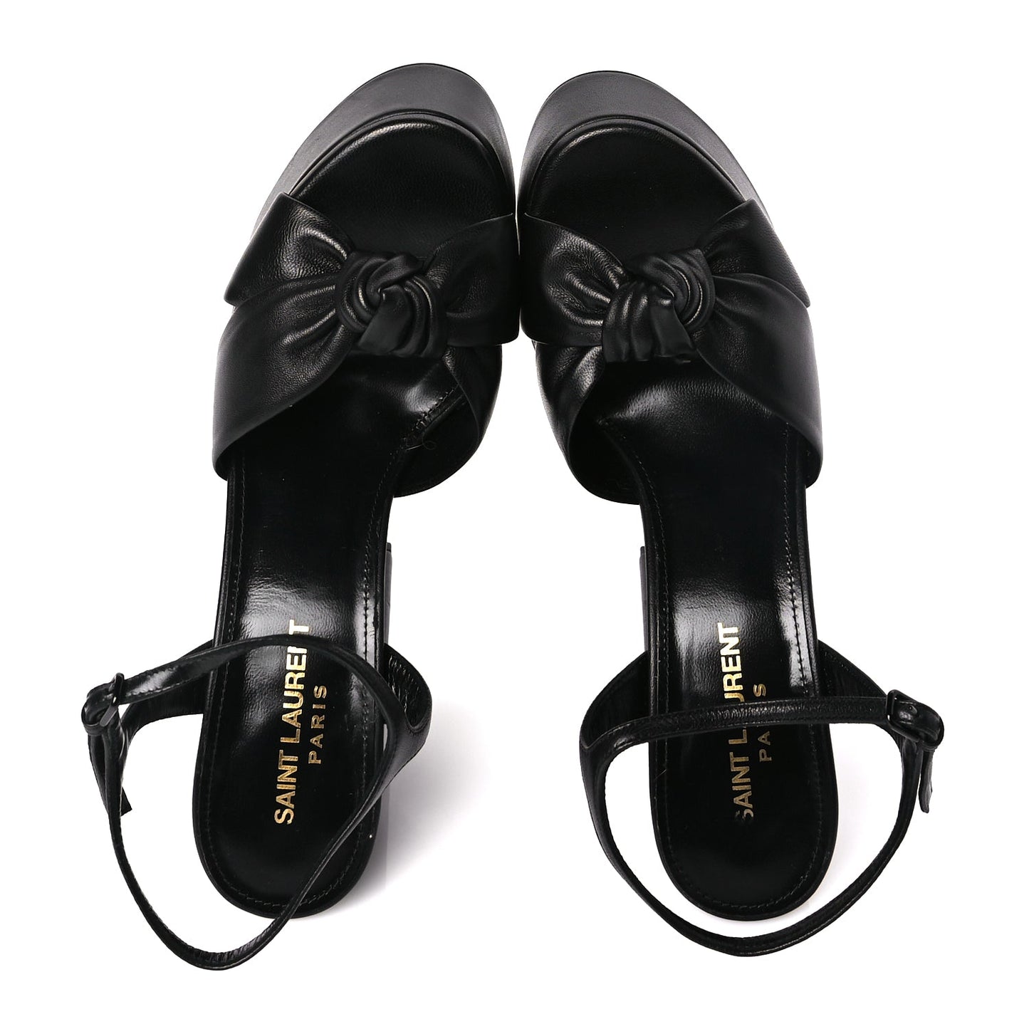 Saint Laurent Vendome Bianca 85 Platform Sandals 37 Black