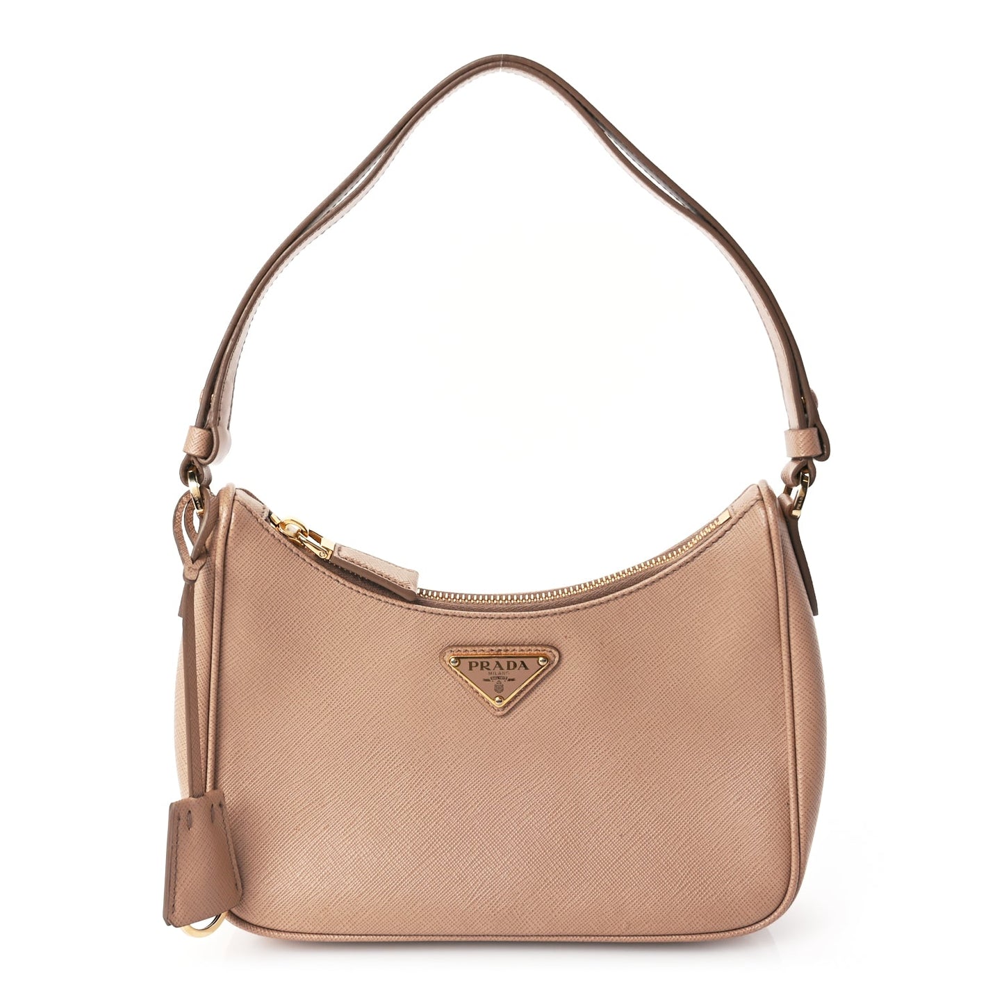 Prada Saffiano Lux Re-Edition Mini Shoulder Bag Cammeo