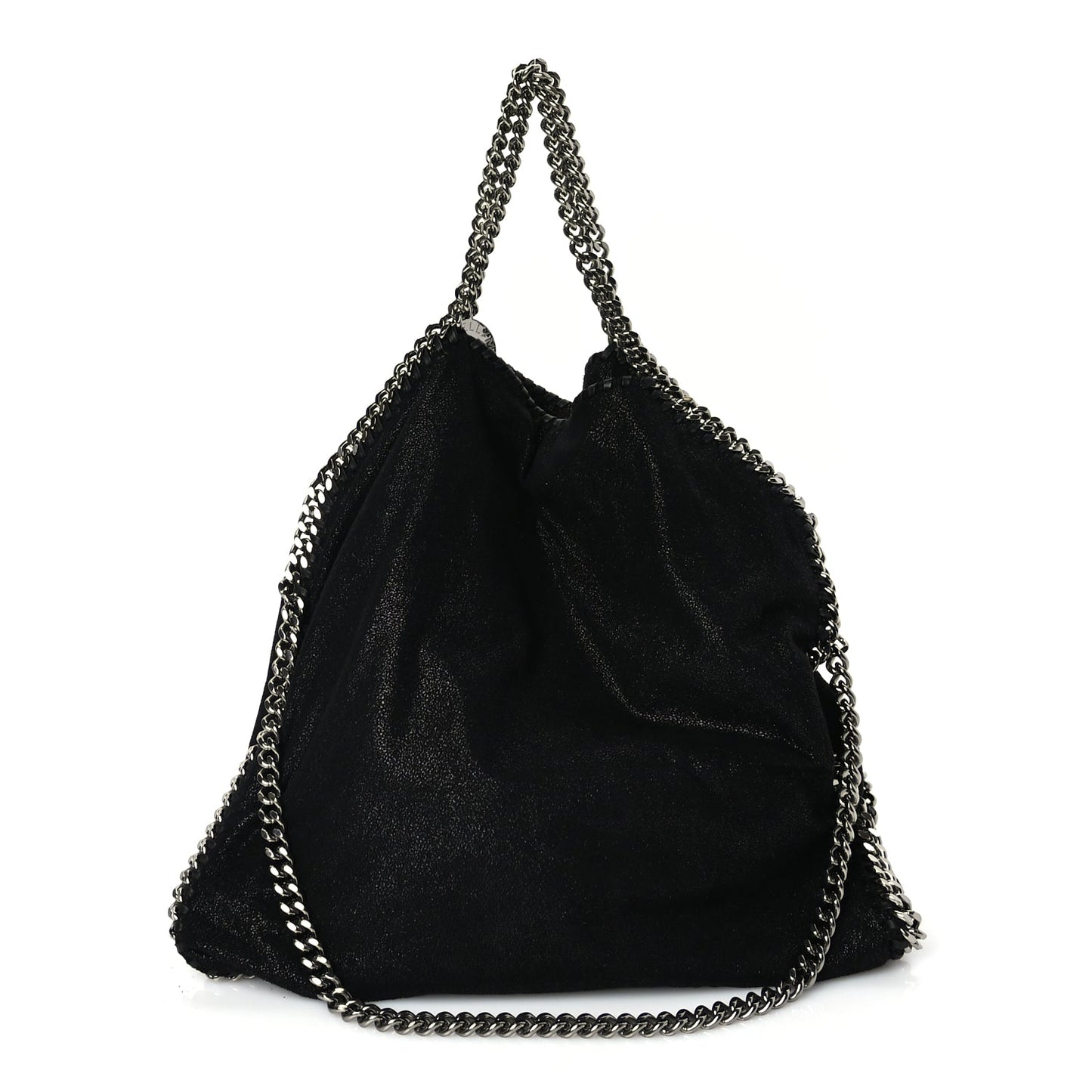 Stella McCartney Shaggy Deer Falabella Fold Over Tote Black