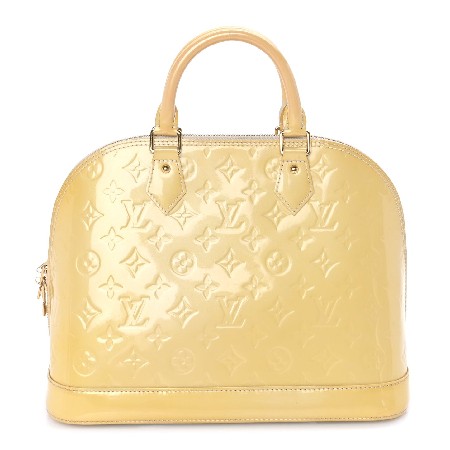 Louis Vuitton LOUIS VUITTON Vernis Alma MM Yellow Yellow