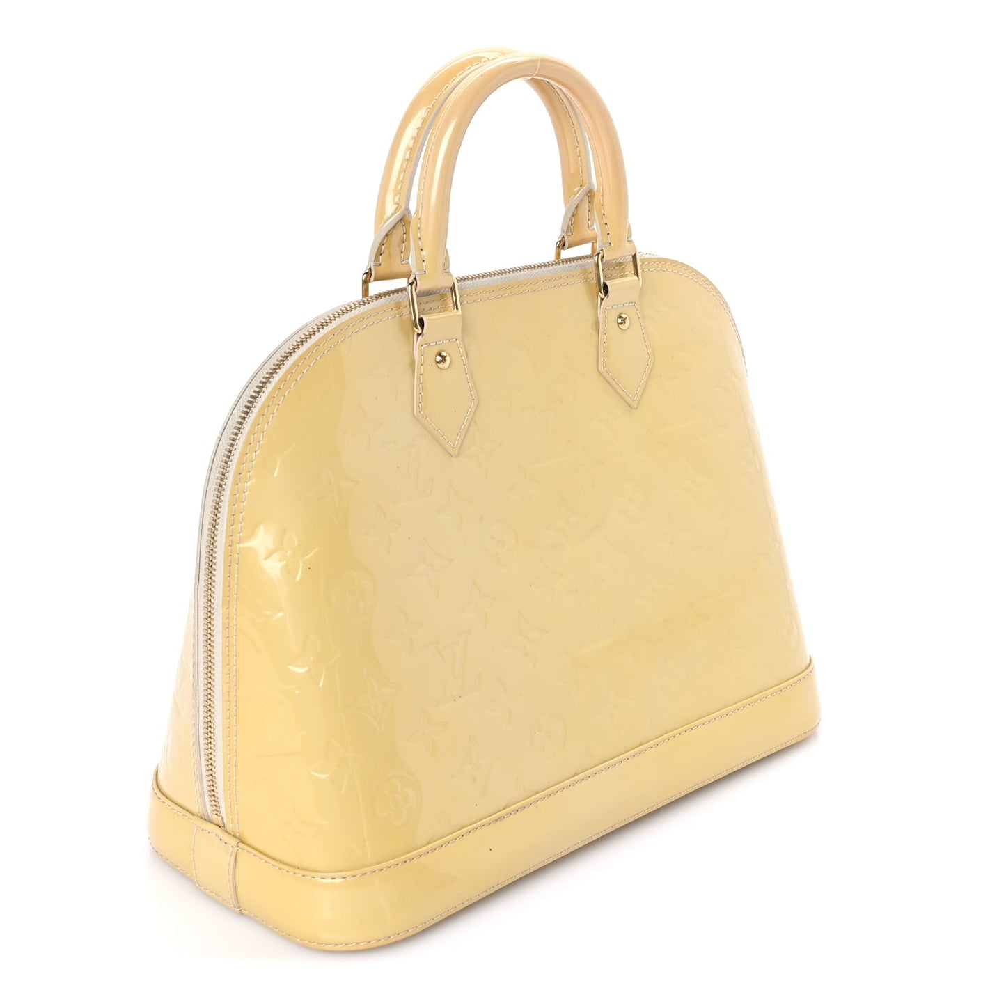 Louis Vuitton LOUIS VUITTON Vernis Alma MM Yellow Yellow