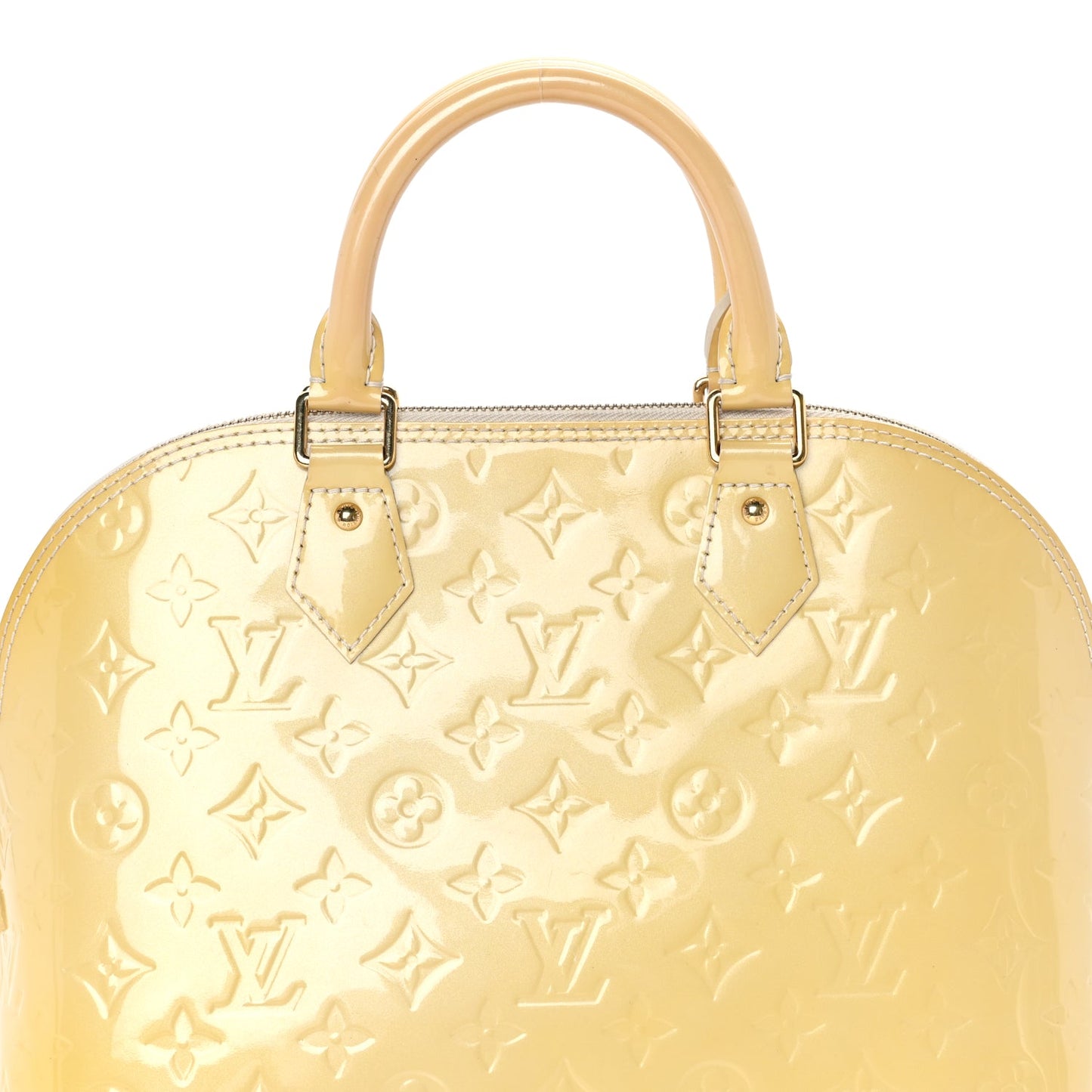 Louis Vuitton LOUIS VUITTON Vernis Alma MM Yellow Yellow