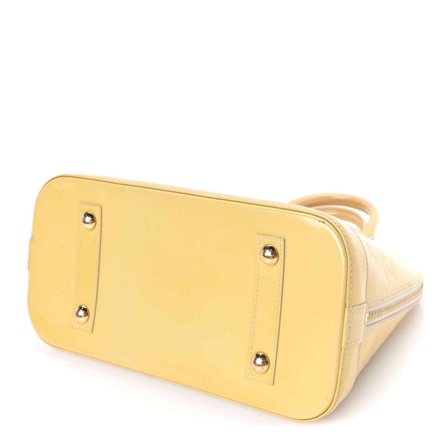 Louis Vuitton LOUIS VUITTON Vernis Alma MM Yellow Yellow