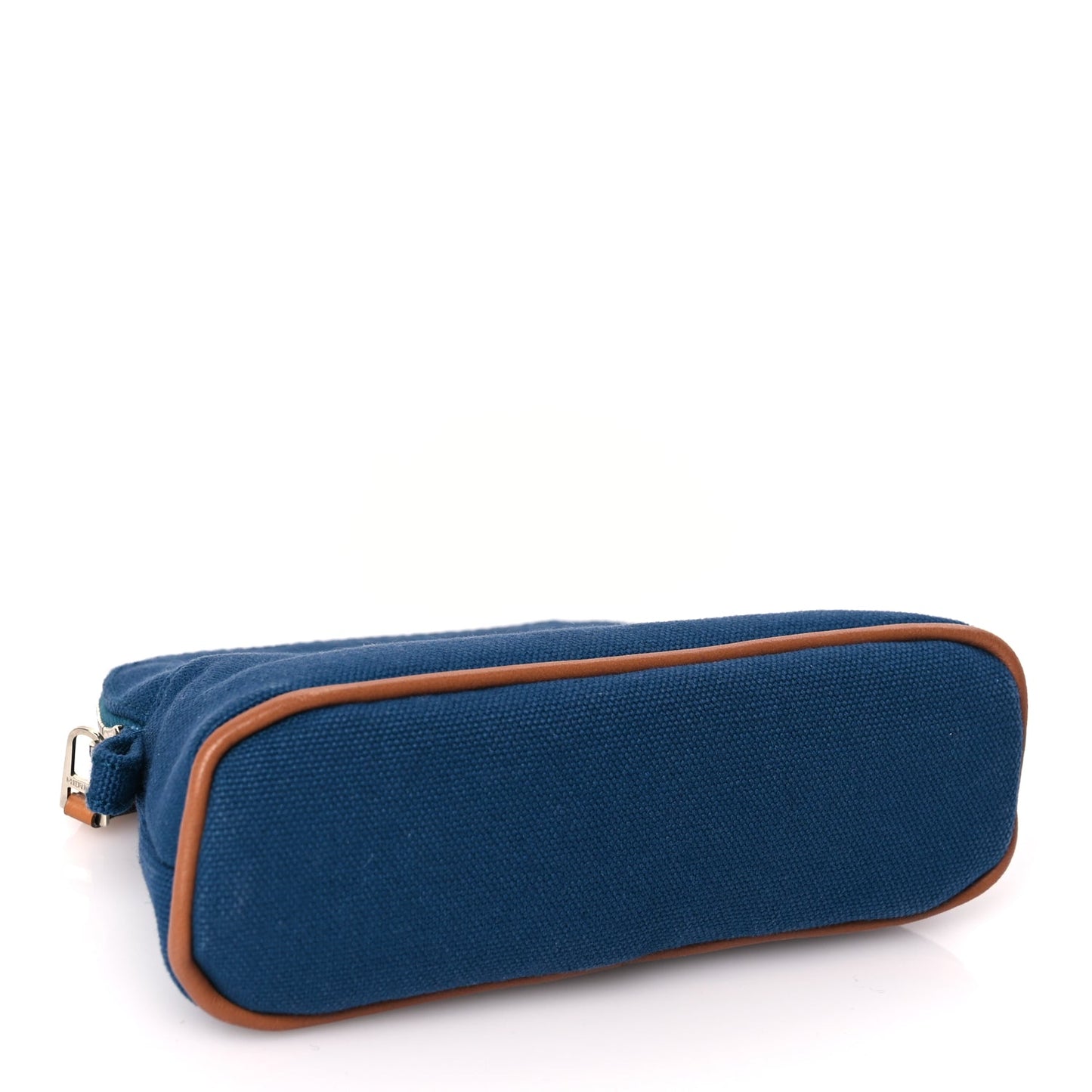 Hermes Cotton Canvas Mini Mini Bolide Travel Cosmetic Pouch Bleu De Prusse