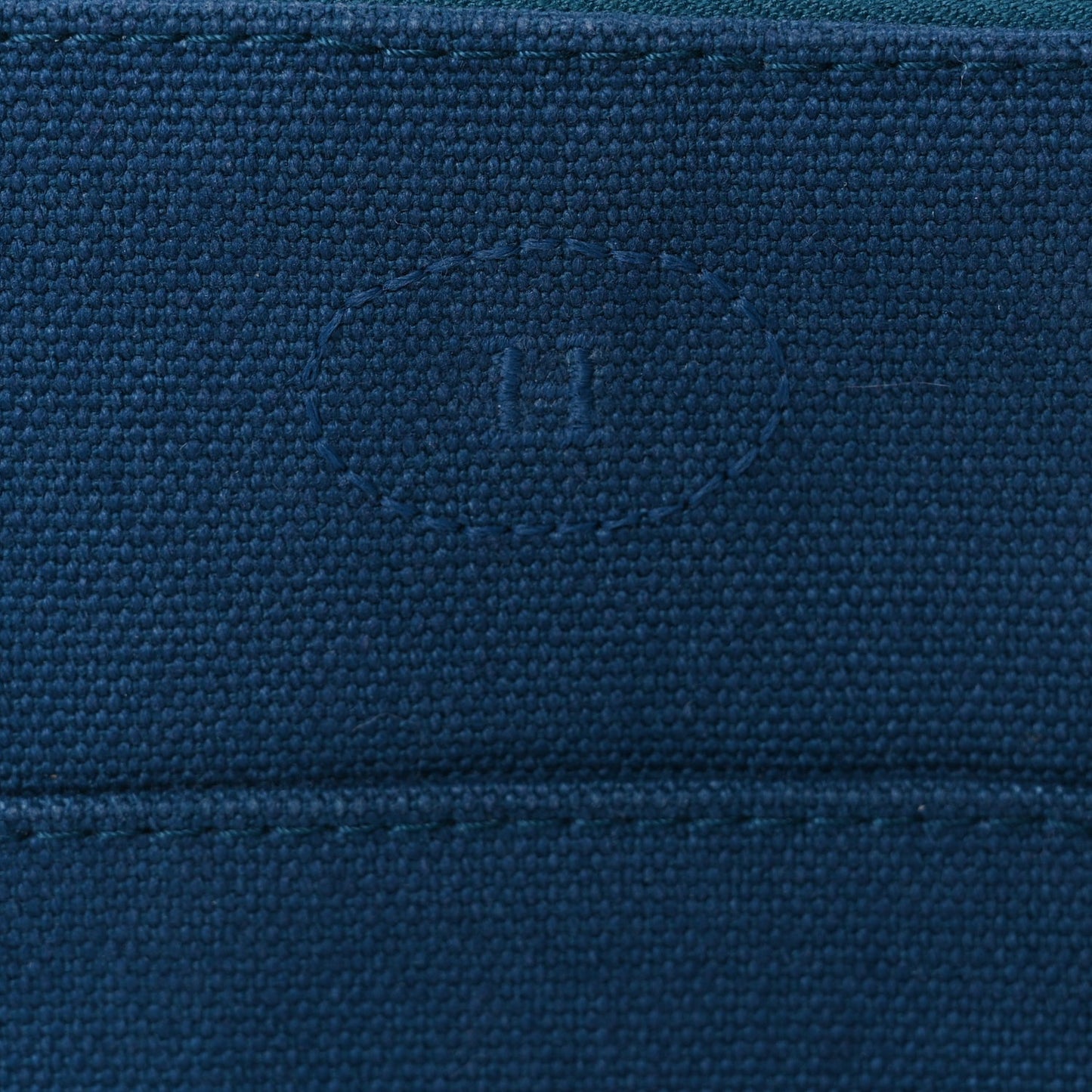 Hermes Cotton Canvas Mini Mini Bolide Travel Cosmetic Pouch Bleu De Prusse