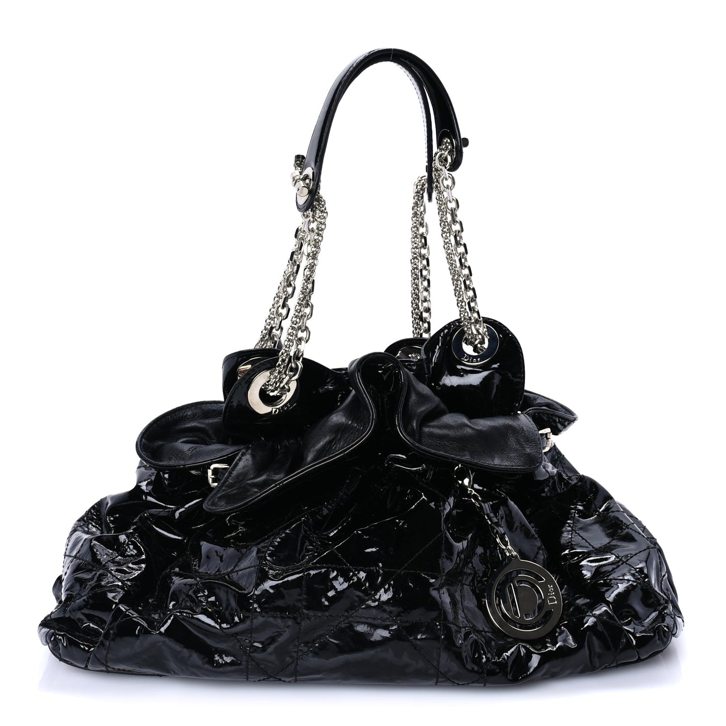 Christian Dior Patent Cannage Medium Le Trente Tote Black
