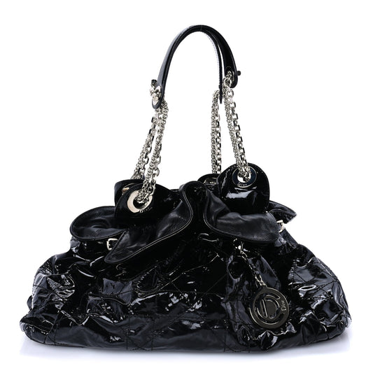 Christian Dior Patent Cannage Medium Le Trente Tote Black