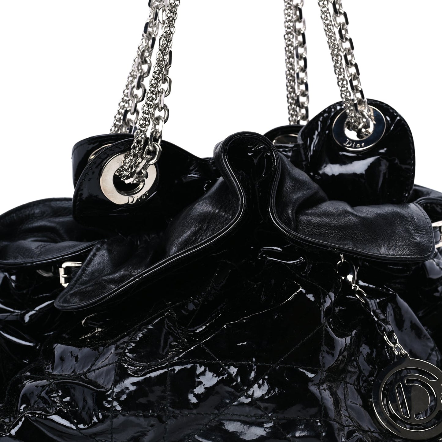 Christian Dior Patent Cannage Medium Le Trente Tote Black