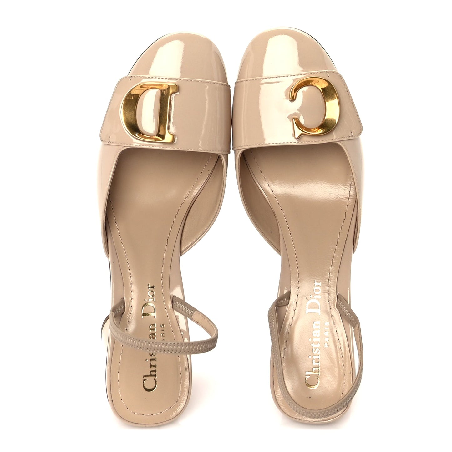 Christian Dior Patent Calfskin C'est Dior 80mm Slingback Sandals 37  Chair