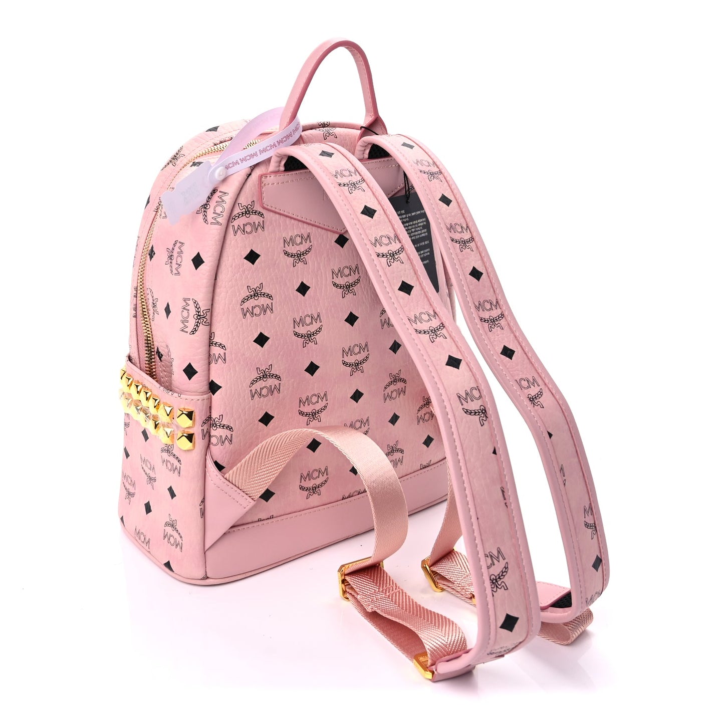 MCM Visetos Small Side Stud Stark Backpack  Soft Pink