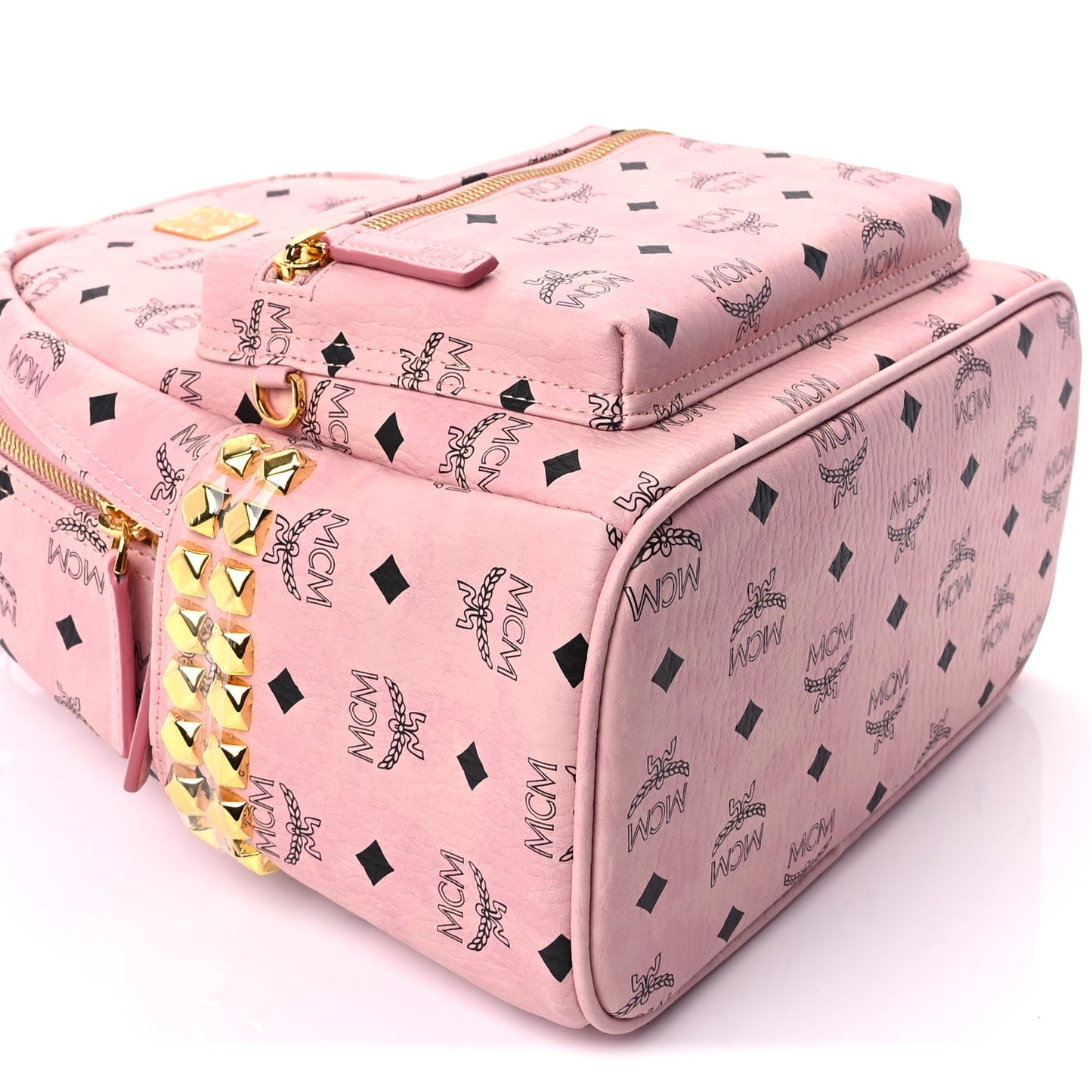 MCM Visetos Small Side Stud Stark Backpack  Soft Pink