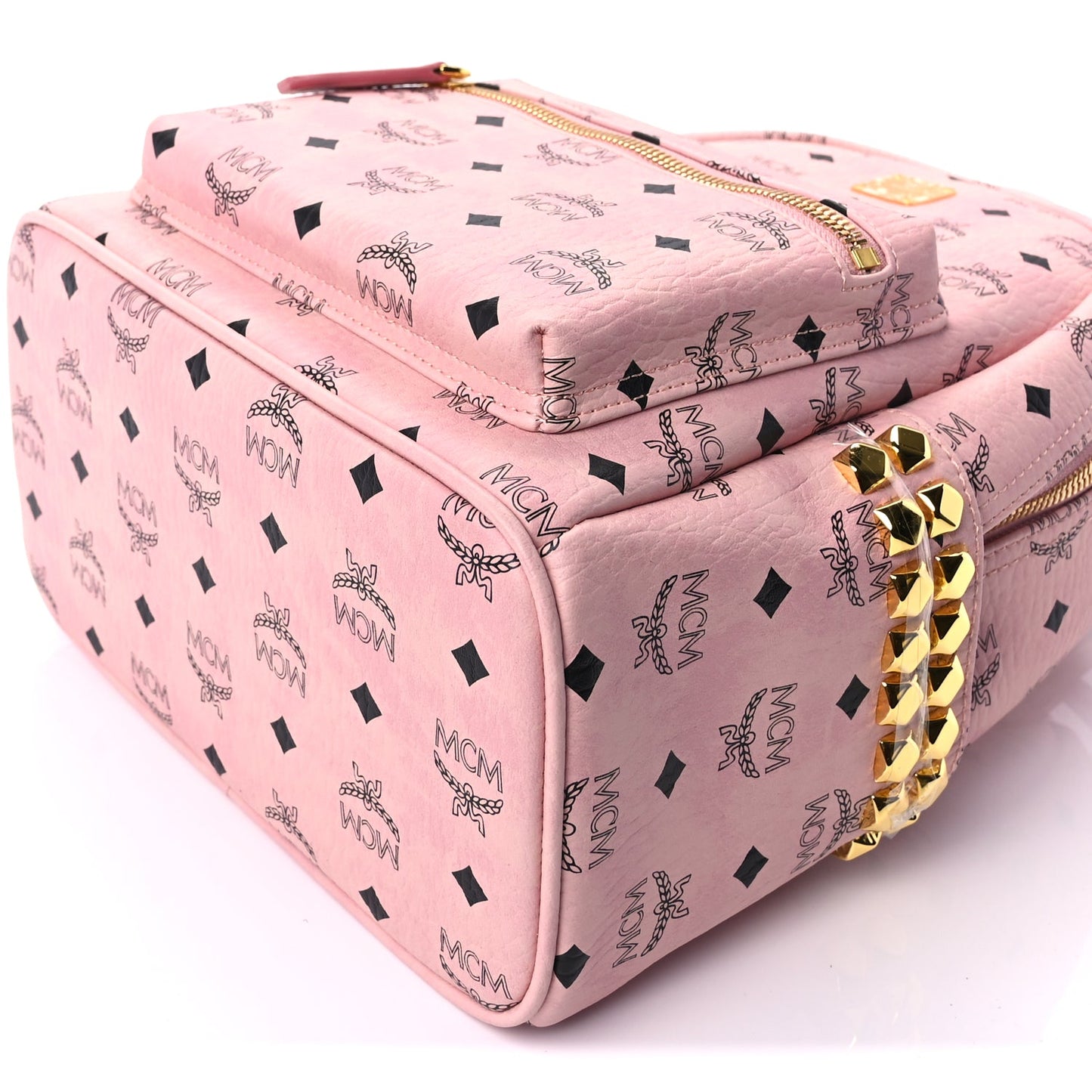 MCM Visetos Small Side Stud Stark Backpack  Soft Pink