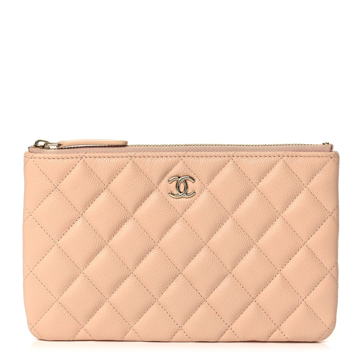 Chanel Caviar Quilted Cosmetic Case Beige