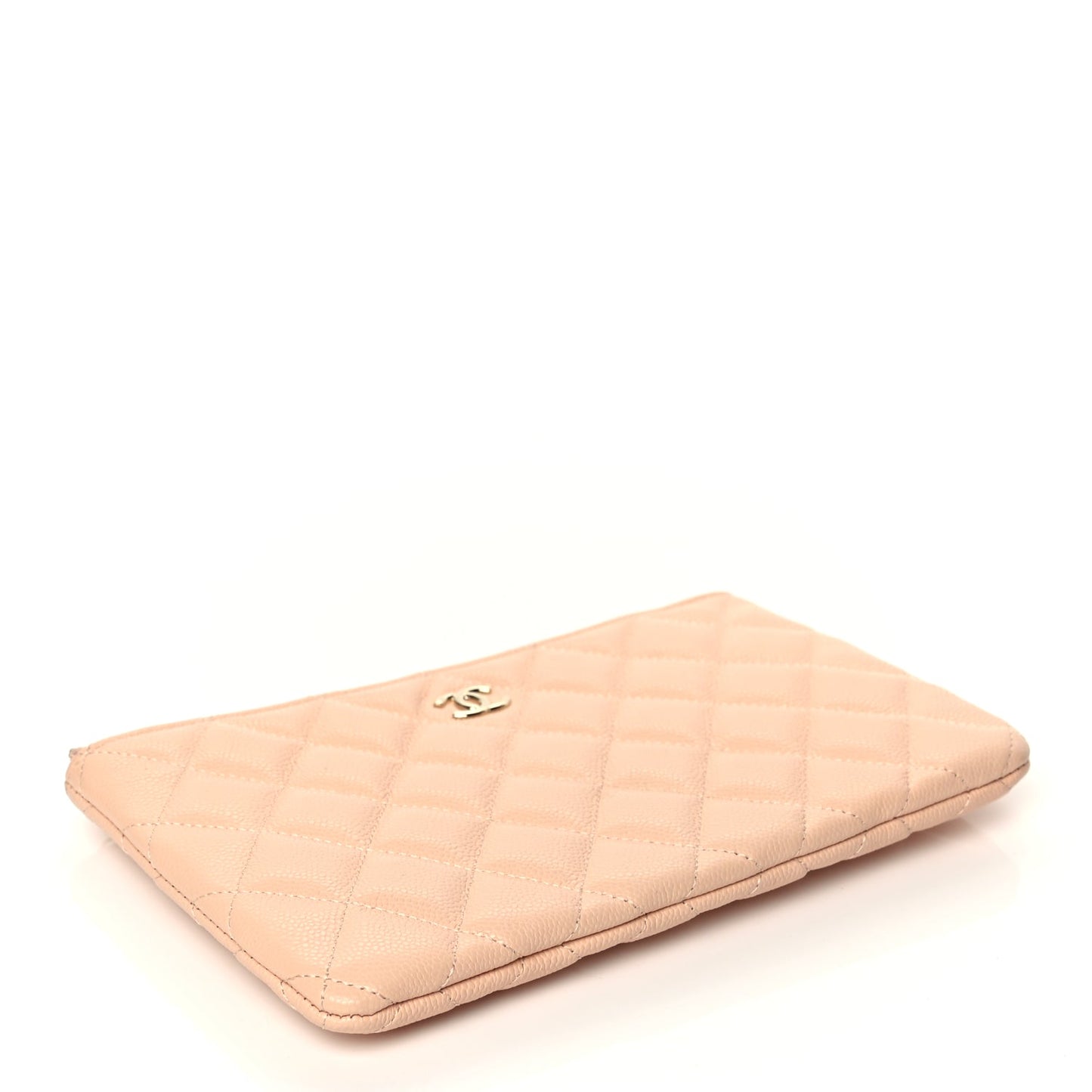 Chanel Caviar Quilted Cosmetic Case Beige