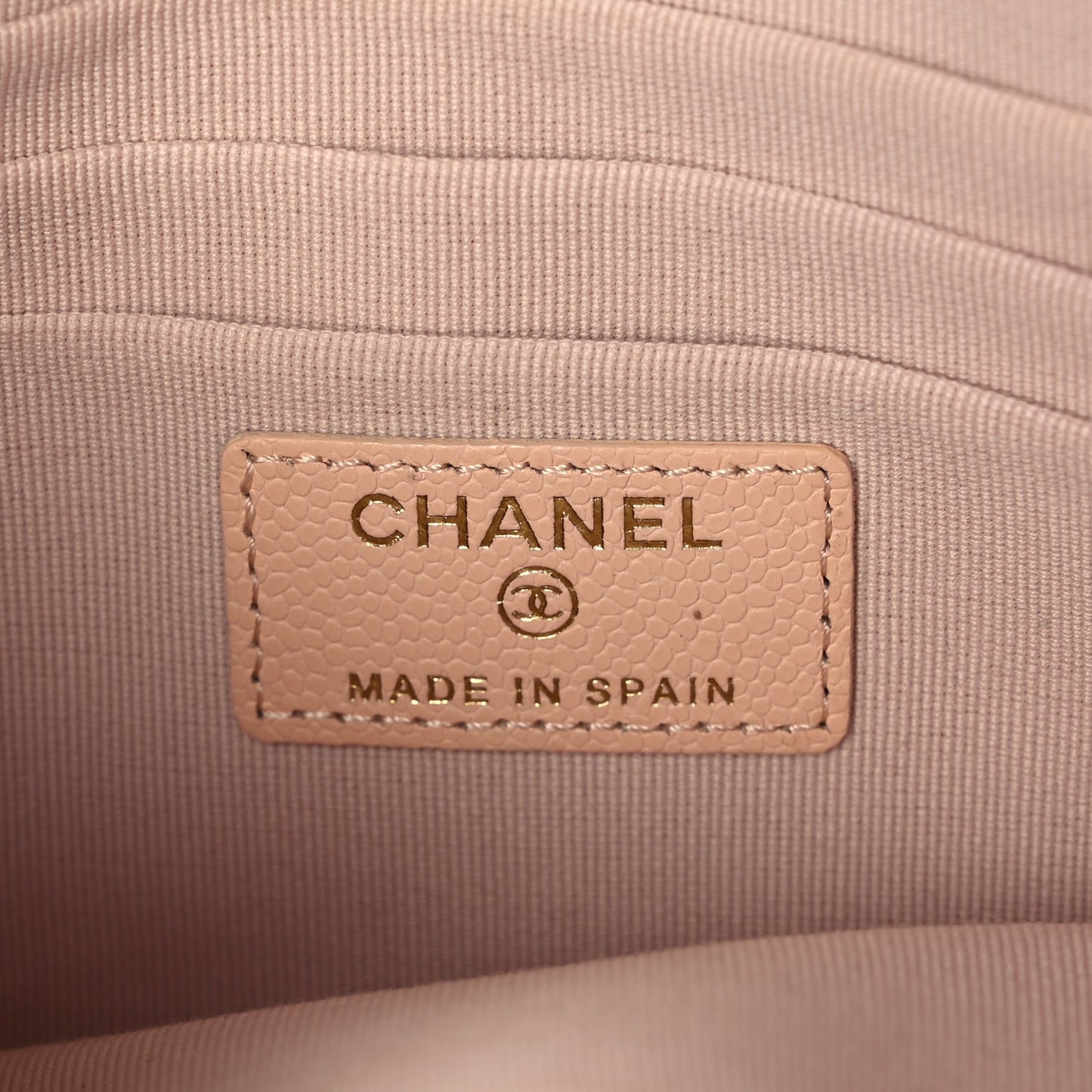 Chanel Caviar Quilted Cosmetic Case Beige