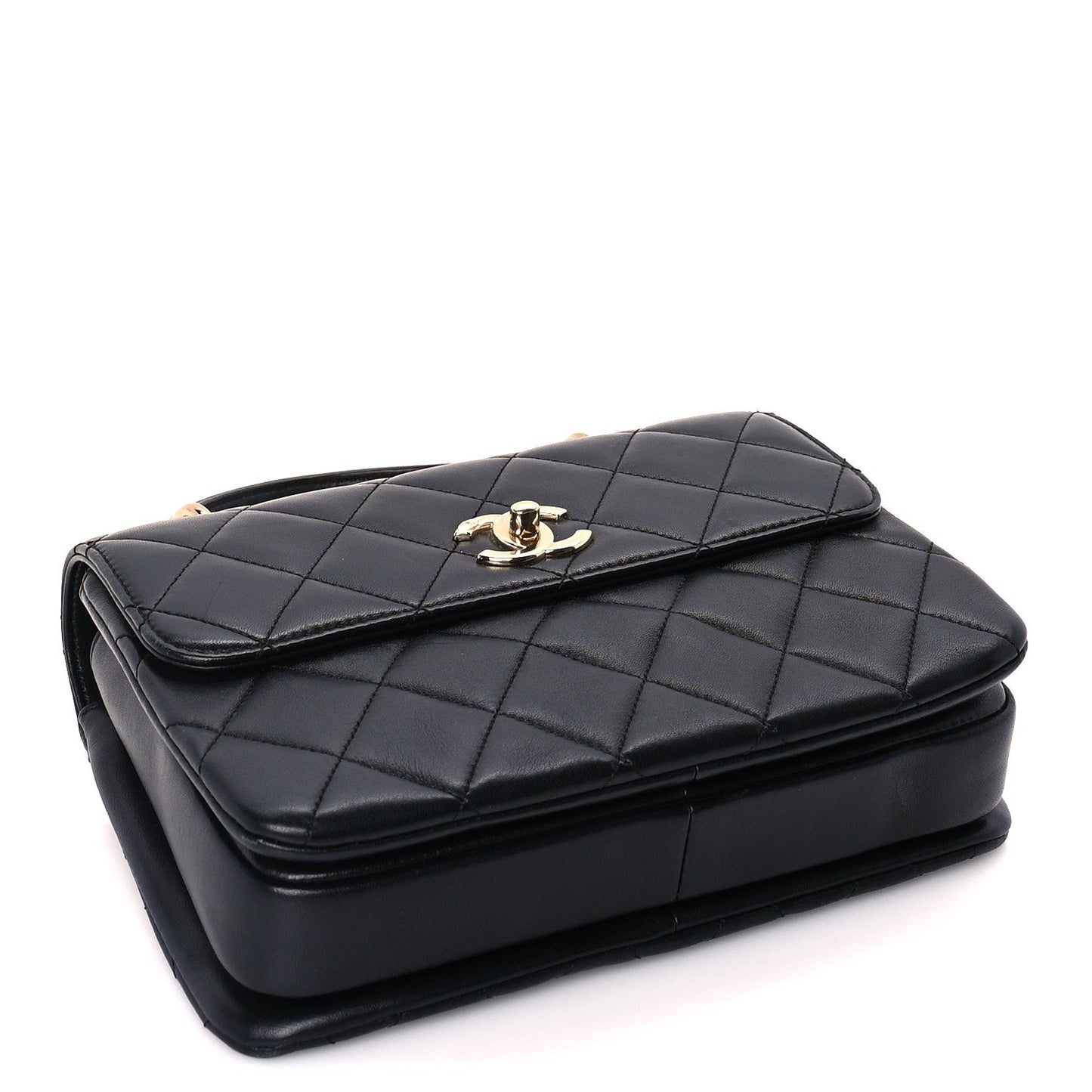 Chanel Lambskin Quilted Small Trendy CC Dual Handle Flap Bag  Black