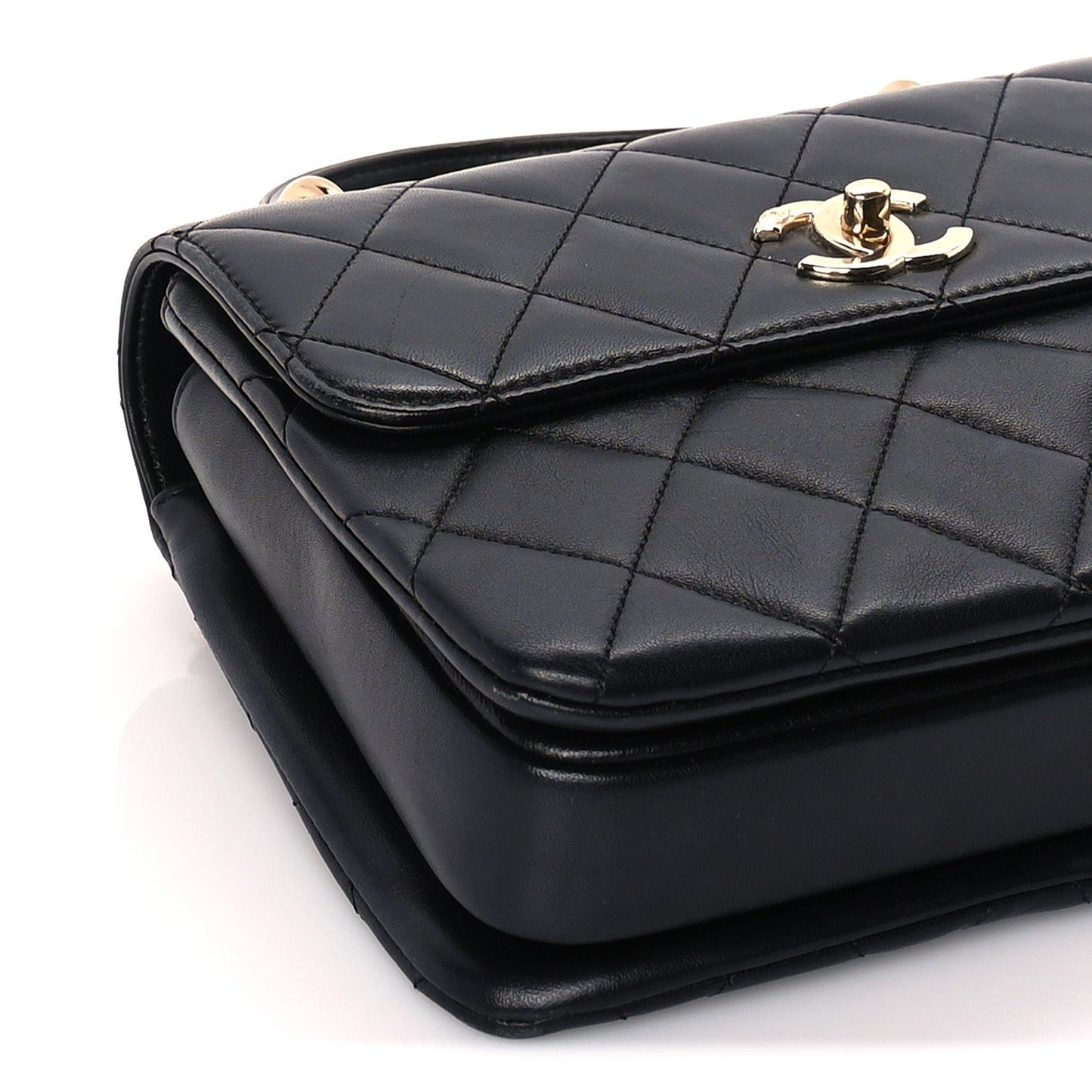 Chanel Lambskin Quilted Small Trendy CC Dual Handle Flap Bag  Black