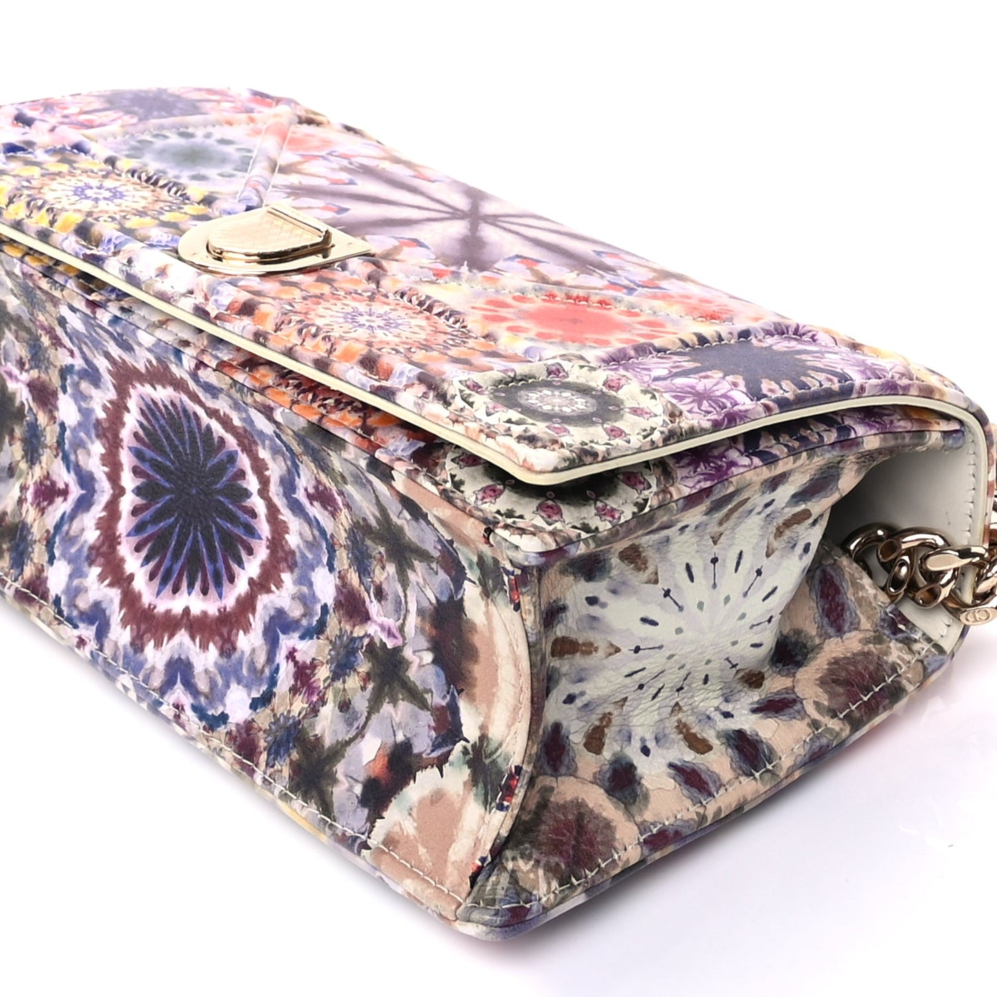 Christian Dior Calfskin Printed Small KaleiDiorscopic Diorama Flap Bag  Latte Multicolor