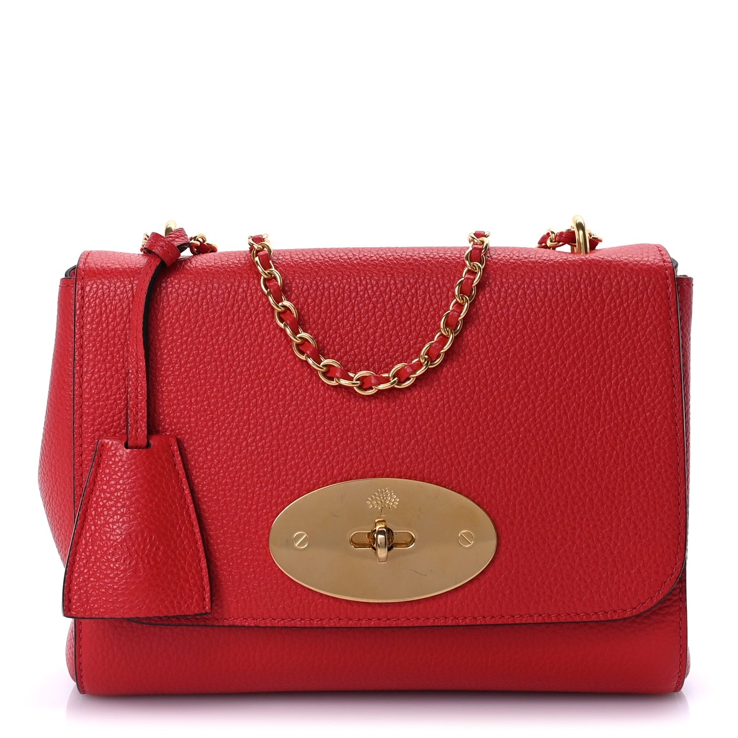 Mulberry Small Classic Grain Calfskin Small Lily Ruby Red
