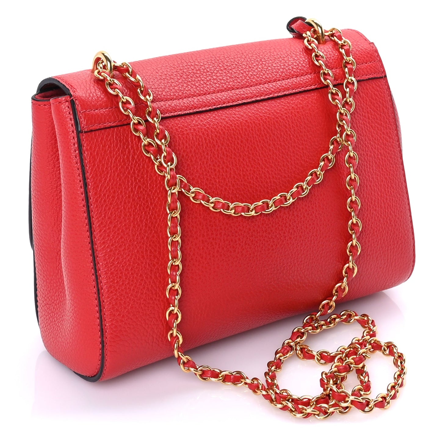 Mulberry Small Classic Grain Calfskin Small Lily Ruby Red