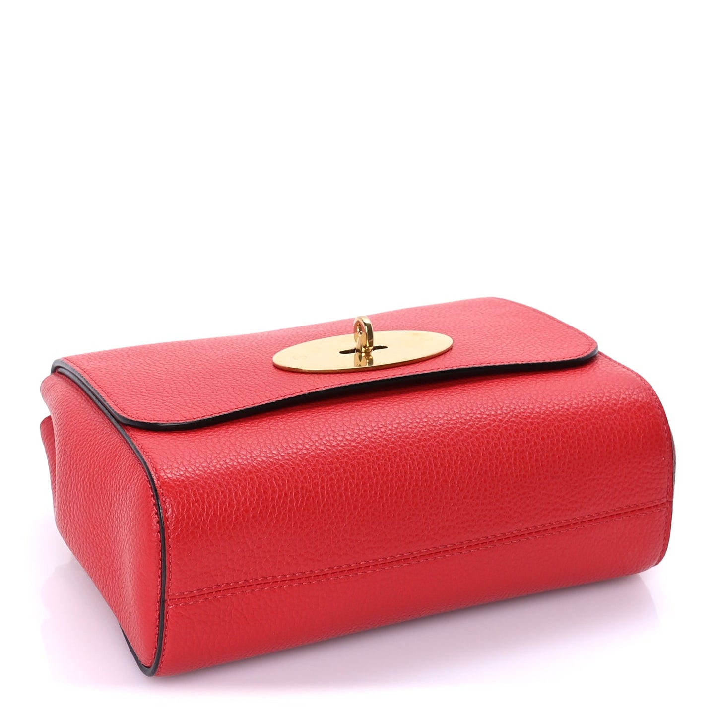 Mulberry Small Classic Grain Calfskin Small Lily Ruby Red