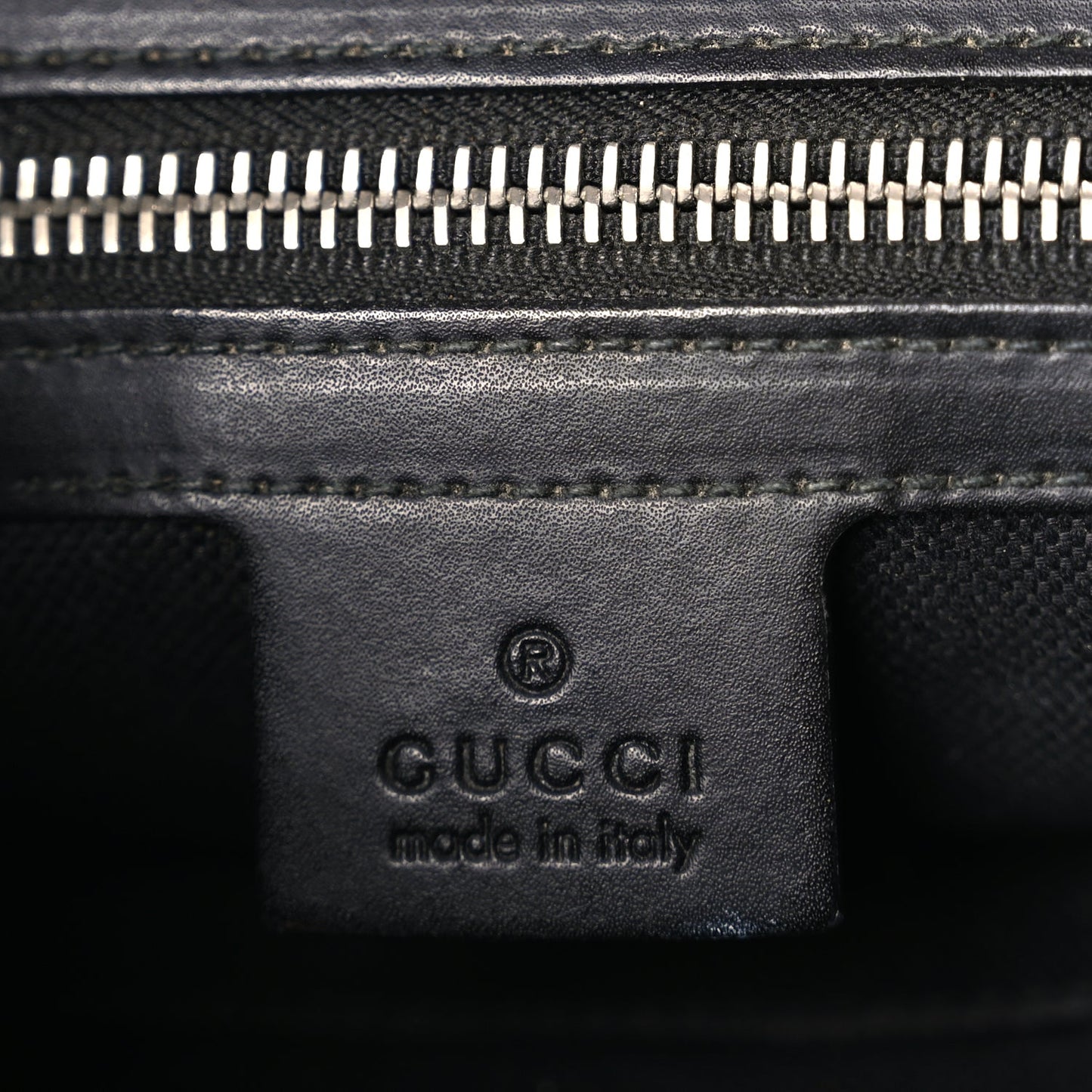 Gucci GG Supreme Monogram Appia Calfskin Web Flat Messenger Bag Black Grey