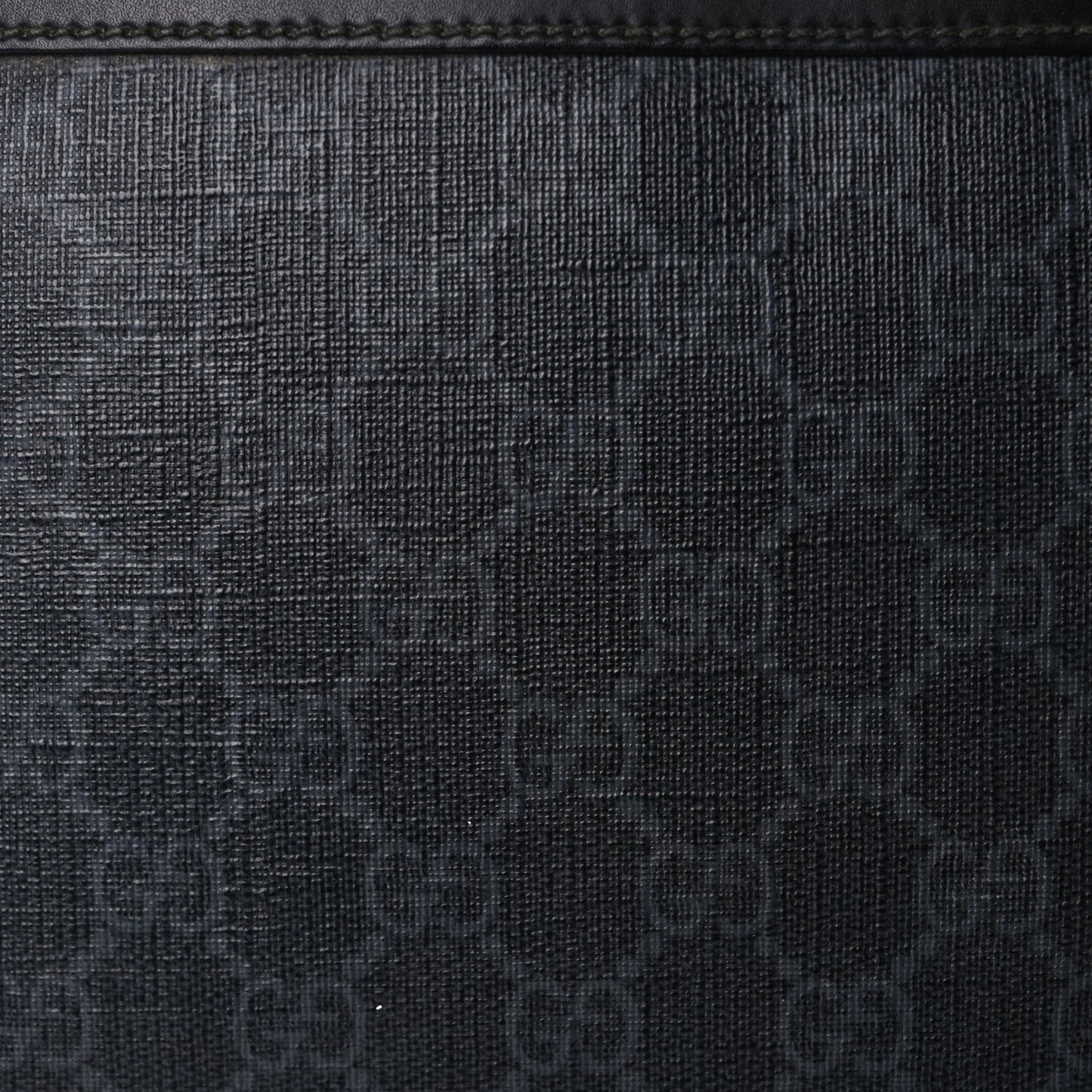 Gucci GG Supreme Monogram Appia Calfskin Web Flat Messenger Bag Black Grey