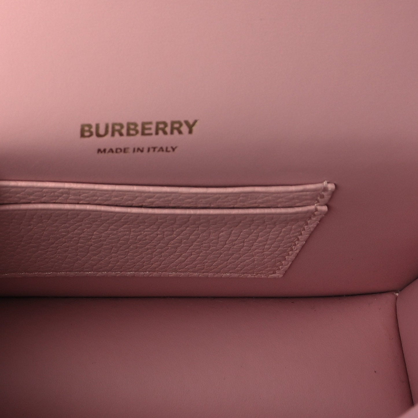 Burberry Grained Calfskin Mini TB Elongated Bag Dusty Pink