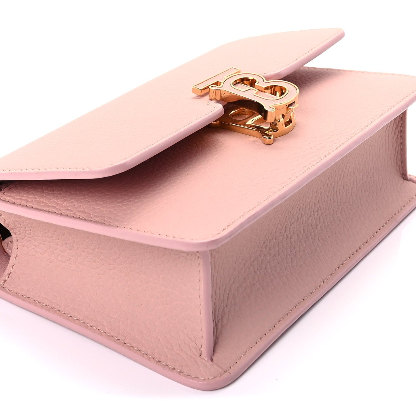Burberry Grained Calfskin Mini TB Elongated Bag Dusty Pink