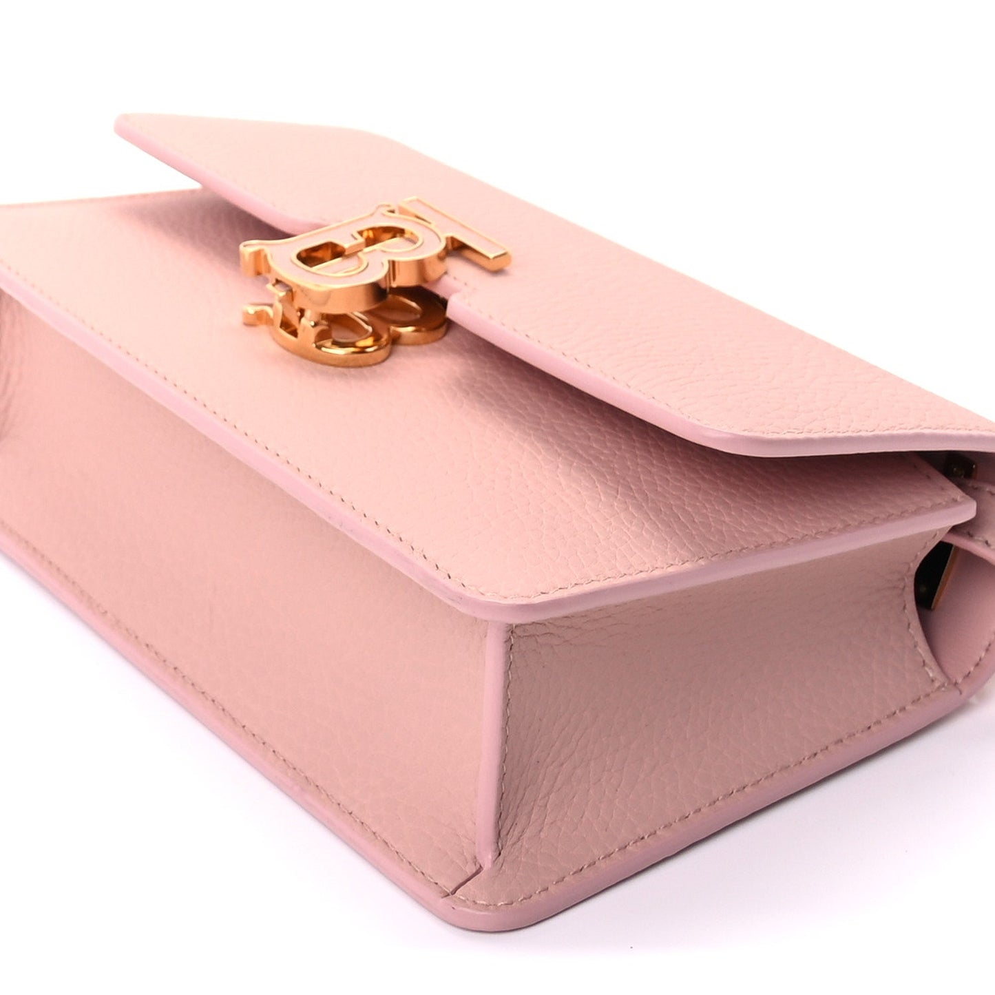 Burberry Grained Calfskin Mini TB Elongated Bag Dusty Pink
