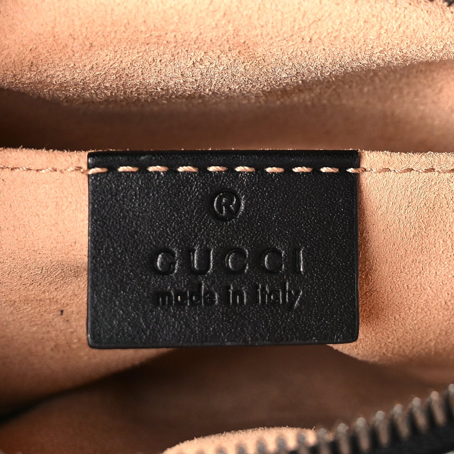 Gucci Calfskin Matelasse GG Marmont Belt Bag 85 Black