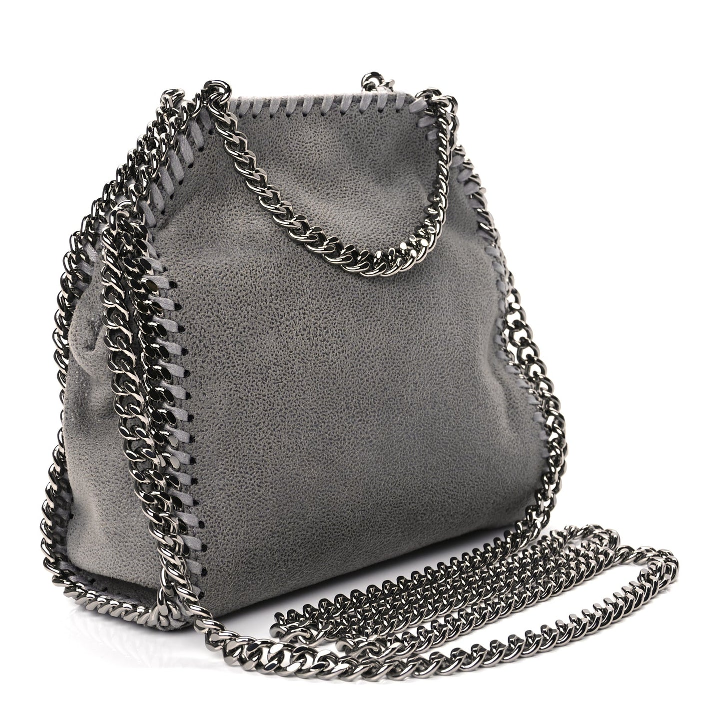 Stella McCartney Shaggy Deer Tiny Falabella Tote Grey