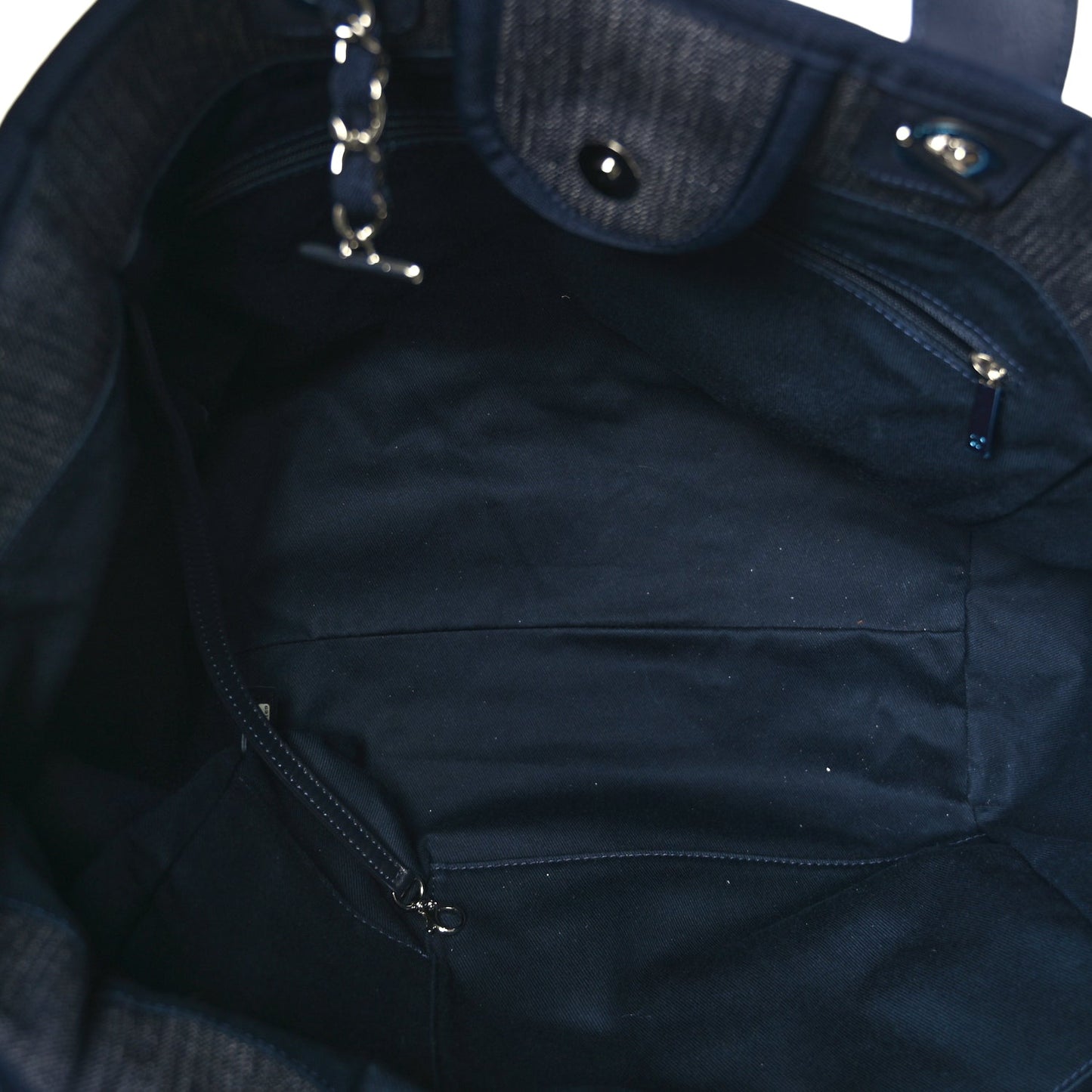 Chanel Denim Large Deauville Tote Dark Blue