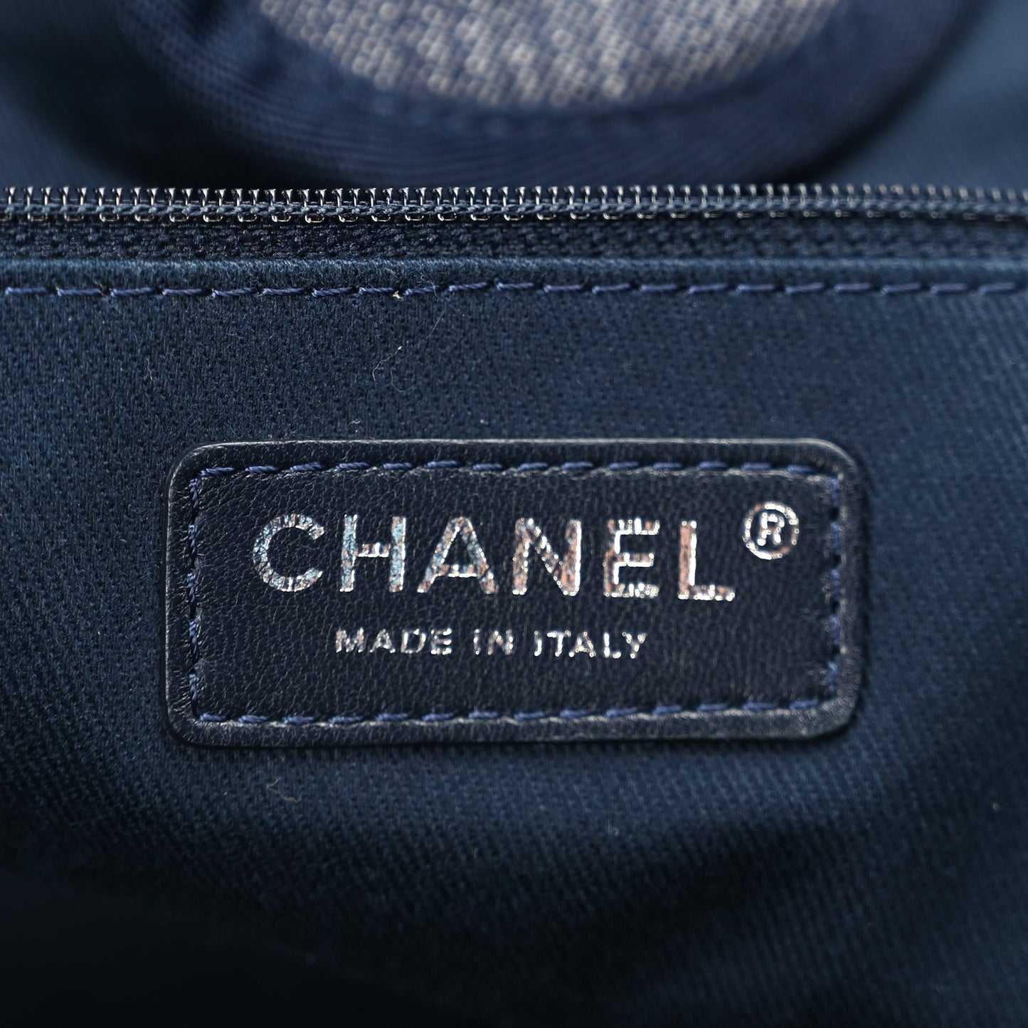 Chanel Denim Large Deauville Tote Dark Blue