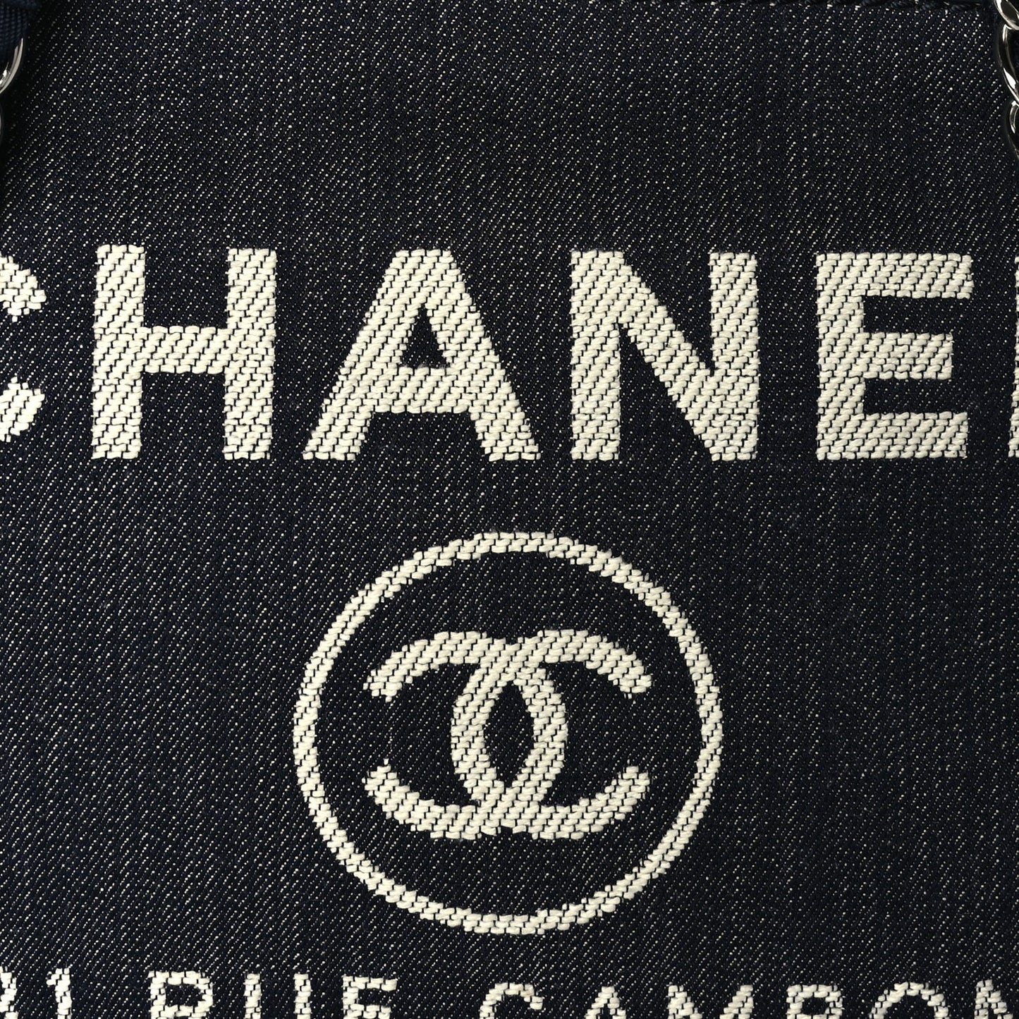 Chanel Denim Large Deauville Tote Dark Blue