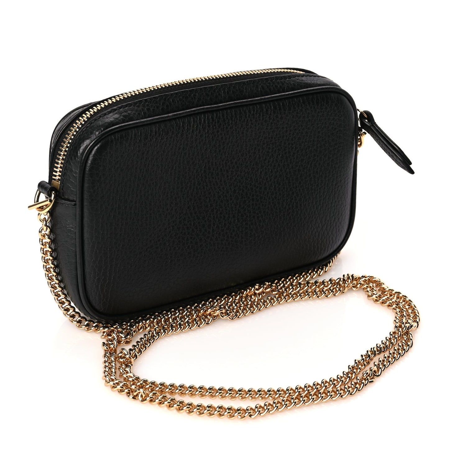 Gucci Dollar Calfskin Super Mini GG Marmont Chain Shoulder Bag Black