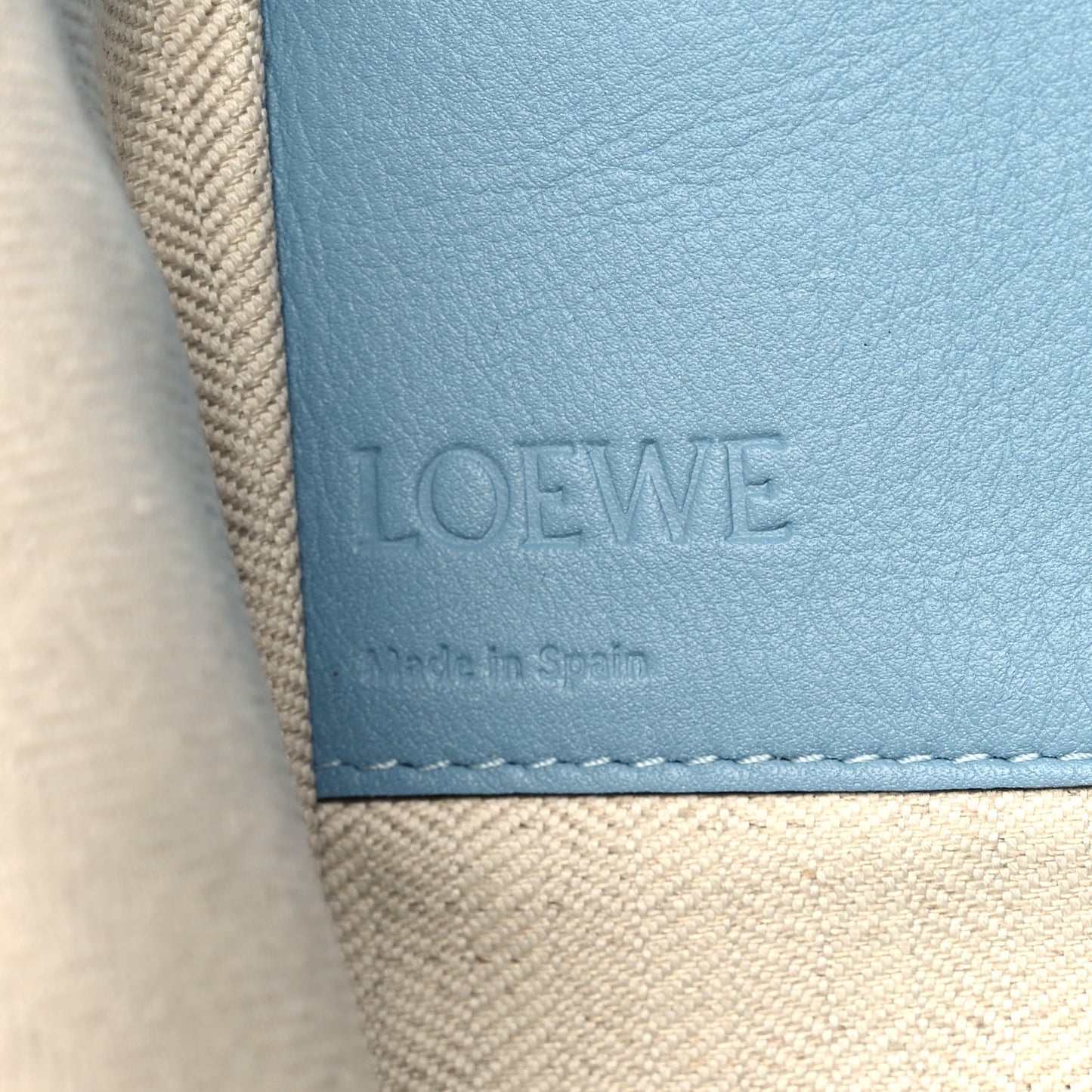 Loewe Calfskin Large Hammock Shoulder Bag Aqua Light Blue Stone
