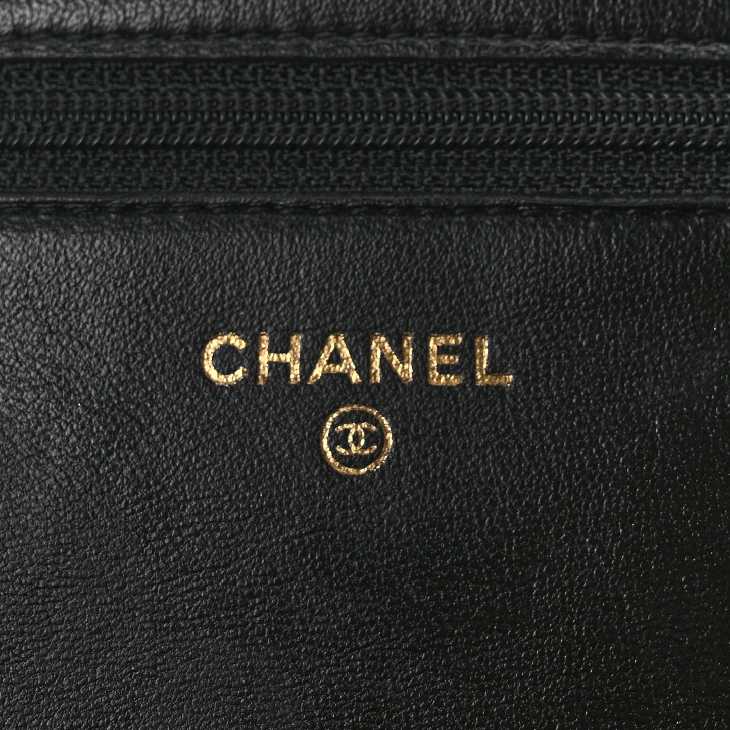 Chanel Crackled Patent Calfskin Puzzle Reissue Wallet On Chain WOC Black