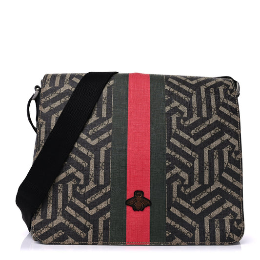 Gucci GG Supreme Monogram Caleido Web Crossbody  Beige Ebony