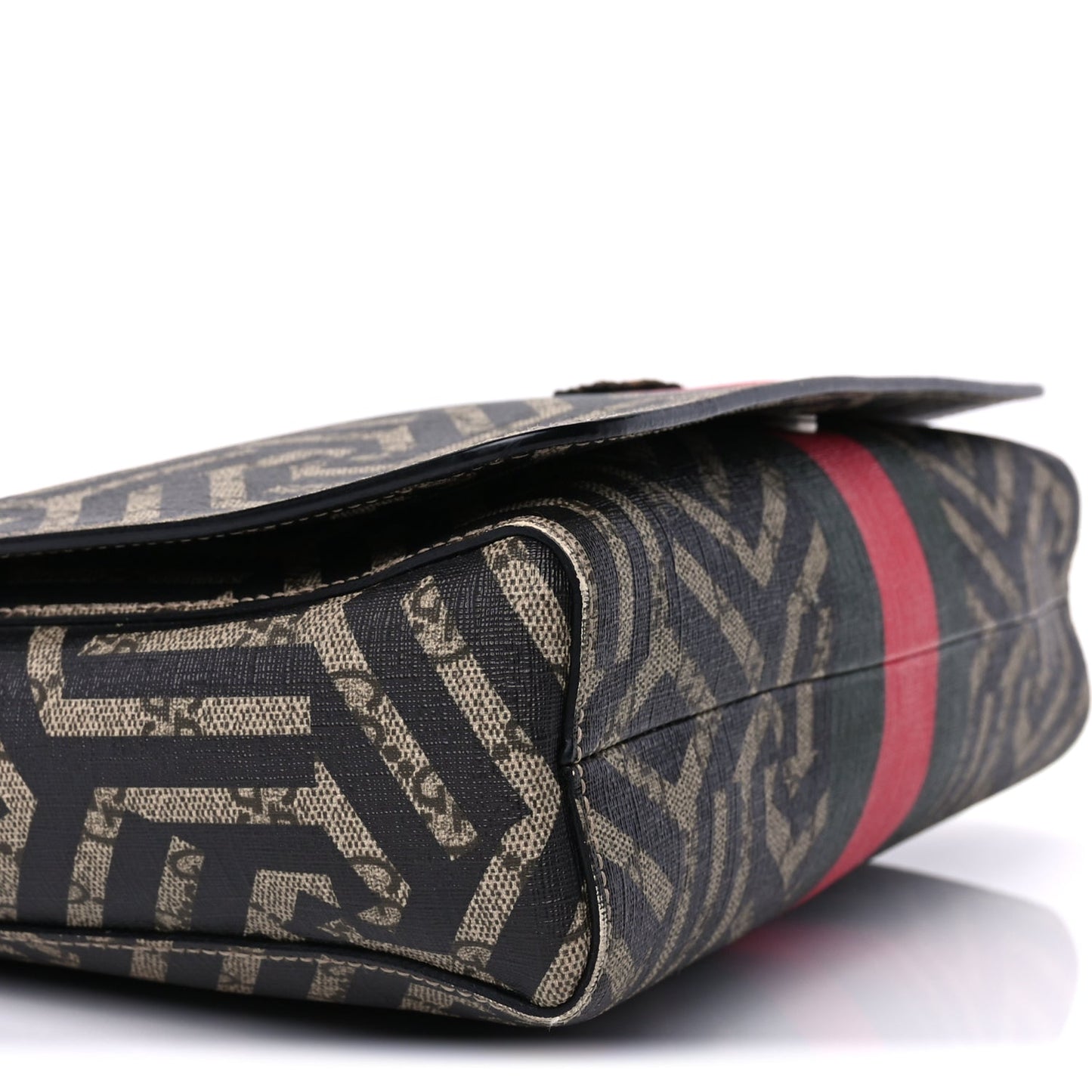 Gucci GG Supreme Monogram Caleido Web Crossbody  Beige Ebony