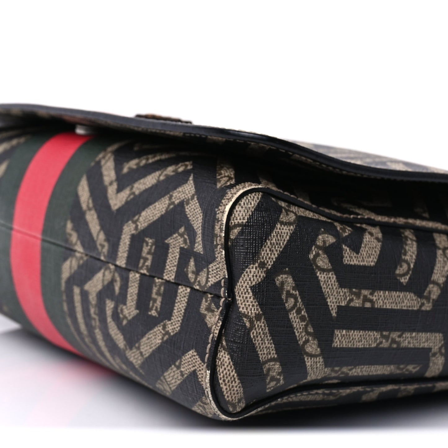 Gucci GG Supreme Monogram Caleido Web Crossbody  Beige Ebony