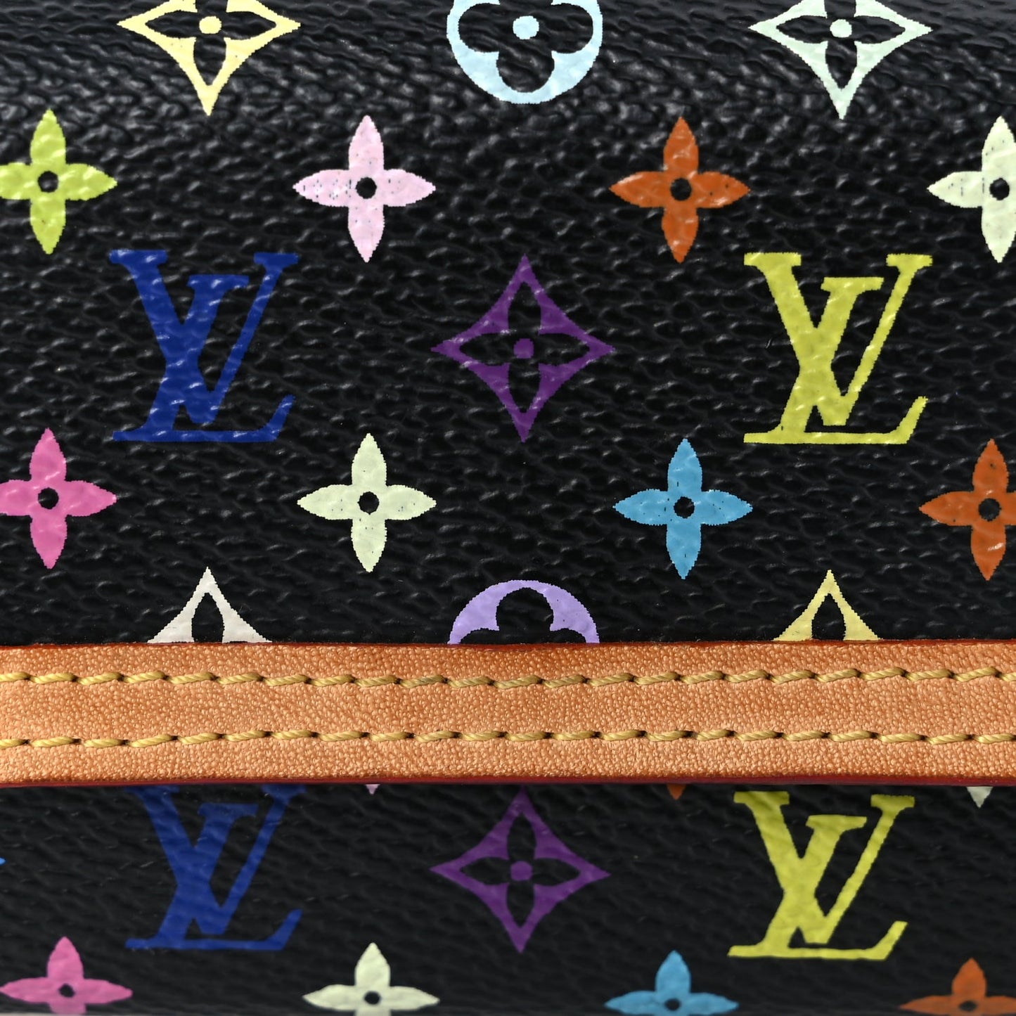 Louis Vuitton Monogram Multicolor Porte-Monnaie Plat Coin Purse Black
