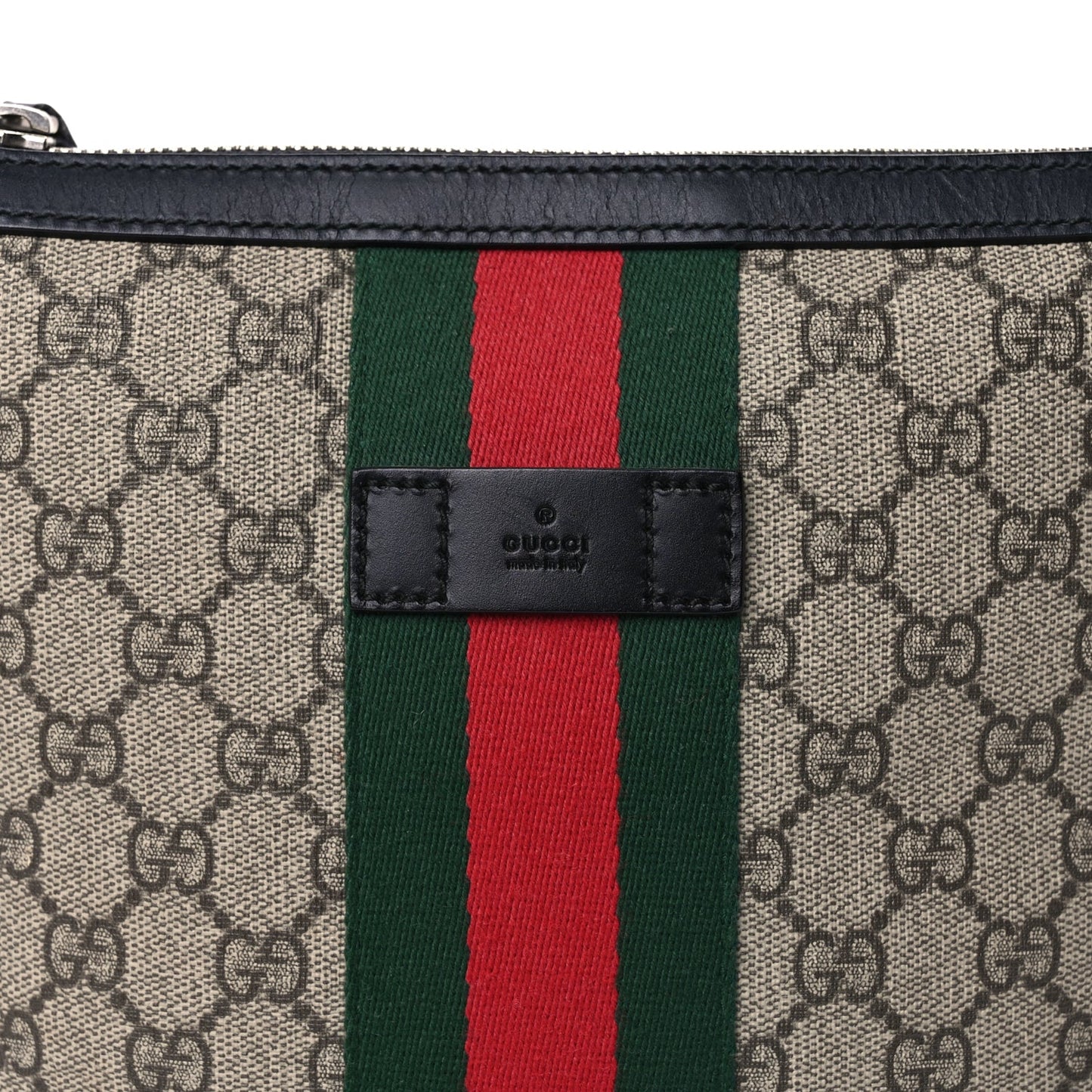 Gucci GG Supreme Monogram Web Messenger Bag Black