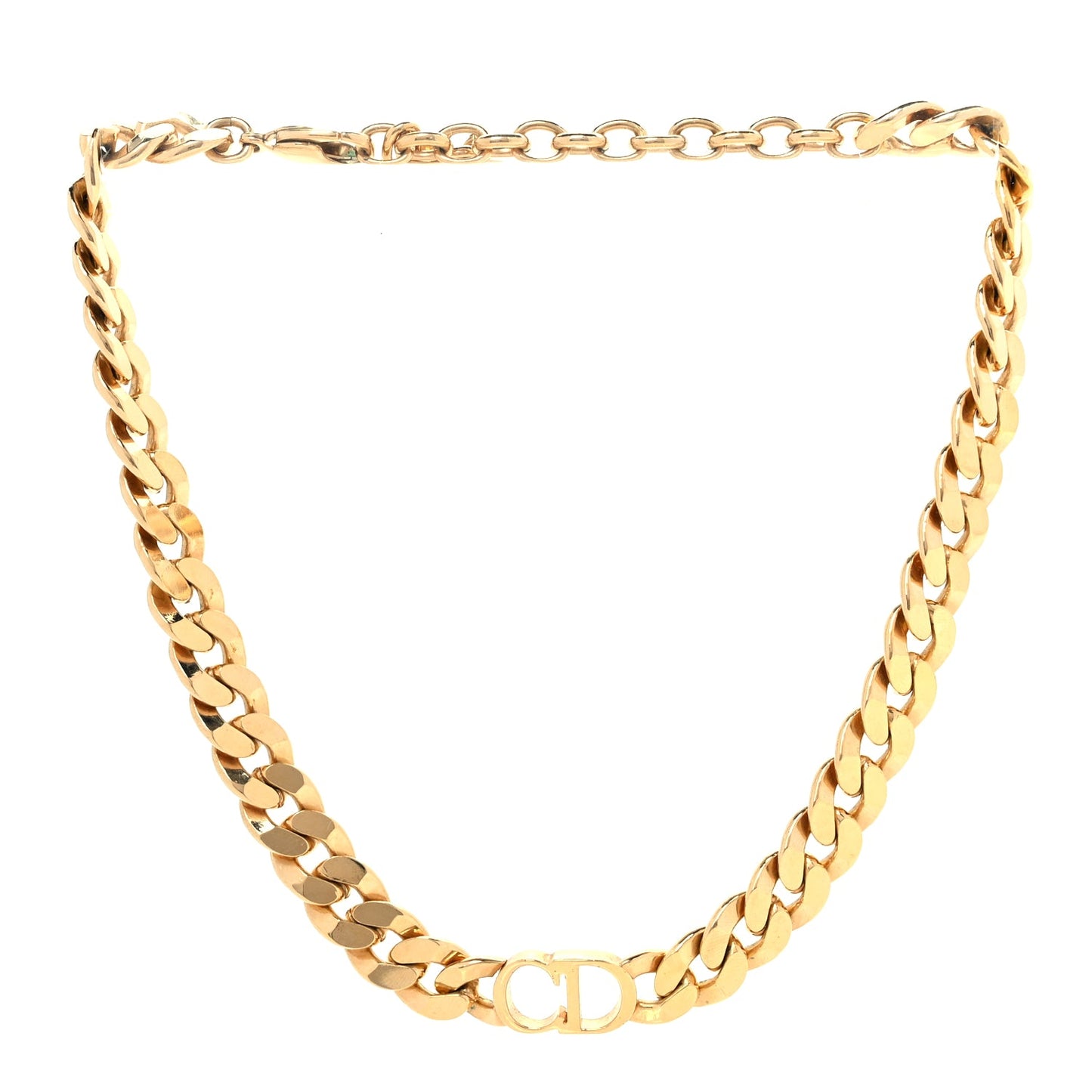 Christian Dior Metal Danseuse Etoile Chain Choker Necklace Gold
