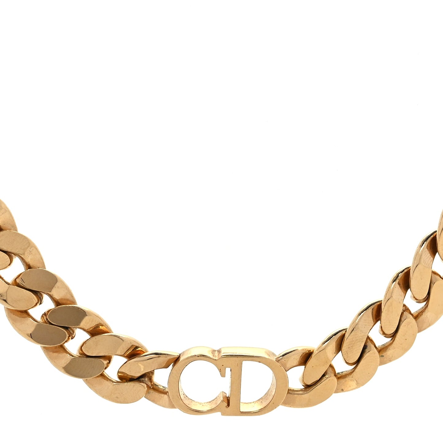 Christian Dior Metal Danseuse Etoile Chain Choker Necklace Gold