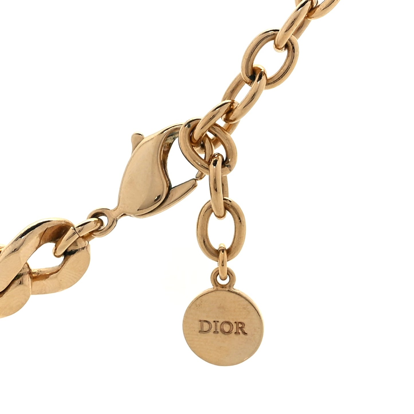 Christian Dior Metal Danseuse Etoile Chain Choker Necklace Gold