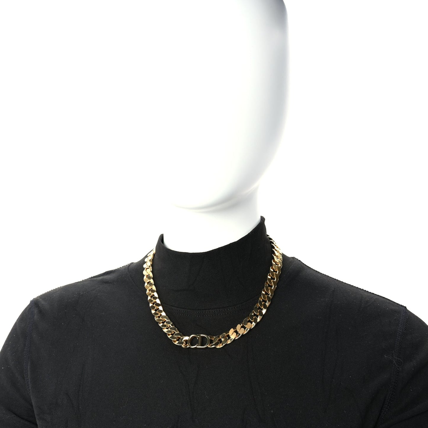 Christian Dior Metal Danseuse Etoile Chain Choker Necklace Gold