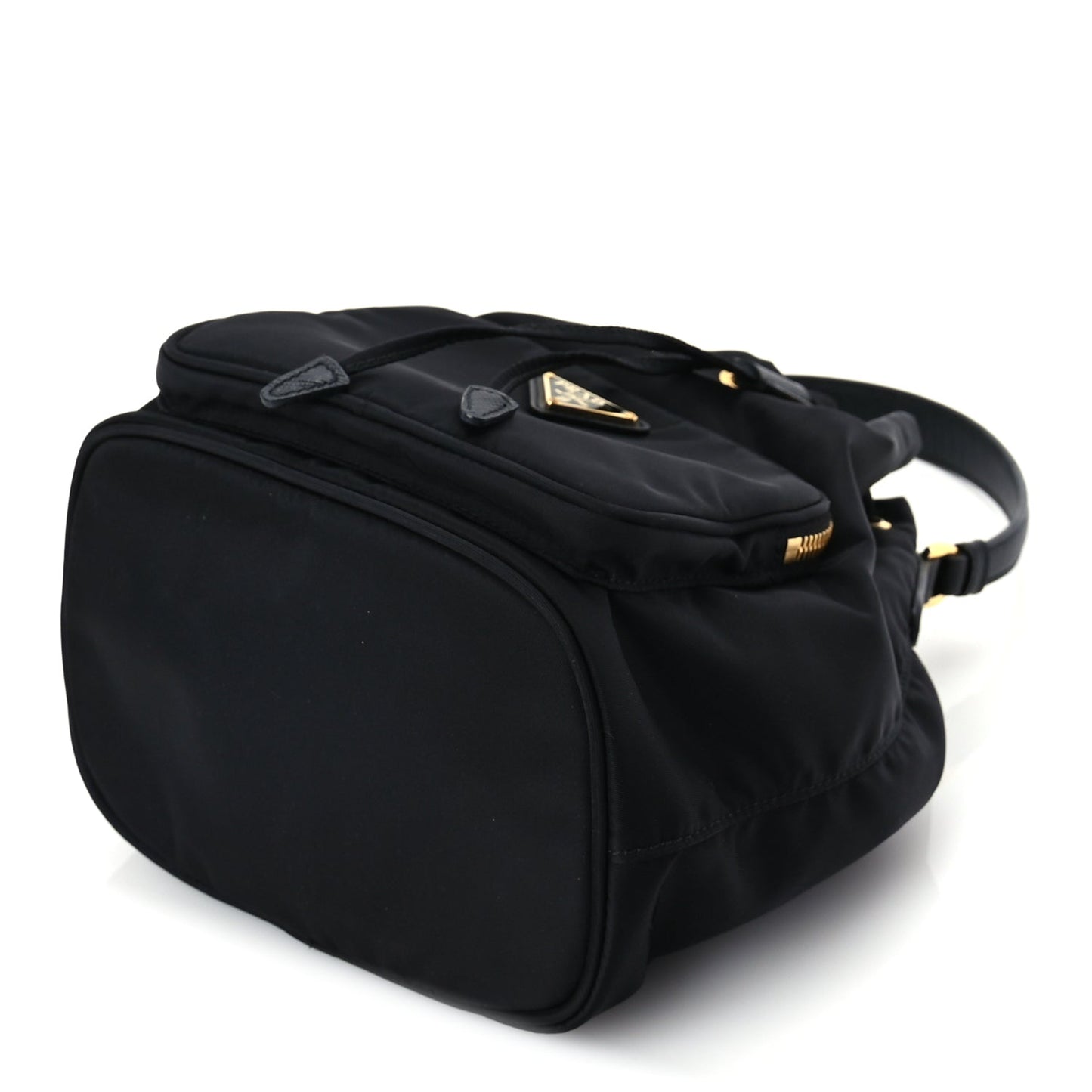 Prada Nylon Vela Saffiano Mini Bucket Crossbody Bag  Black