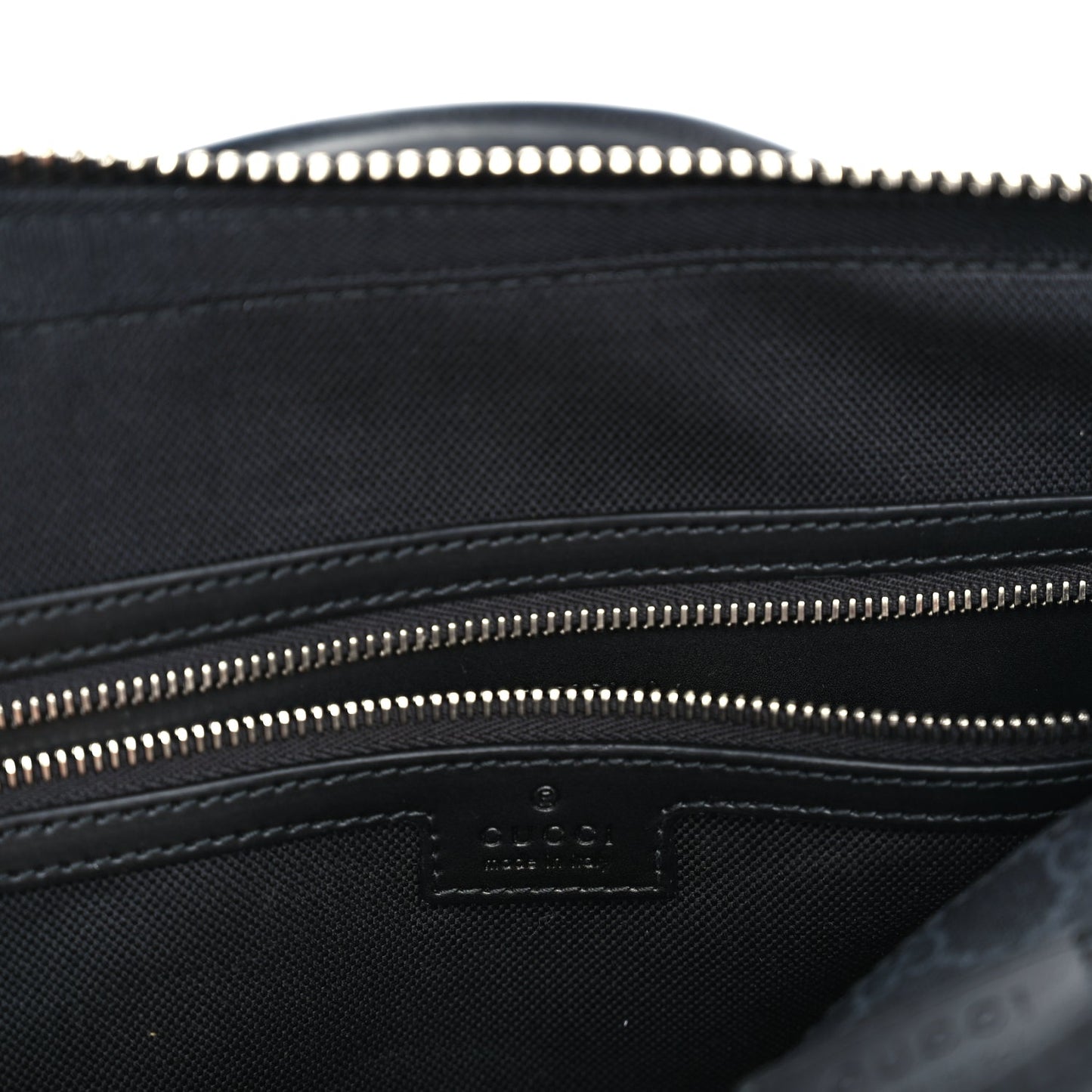 Gucci GG Supreme Monogram Appia Calfskin Web Briefcase Black